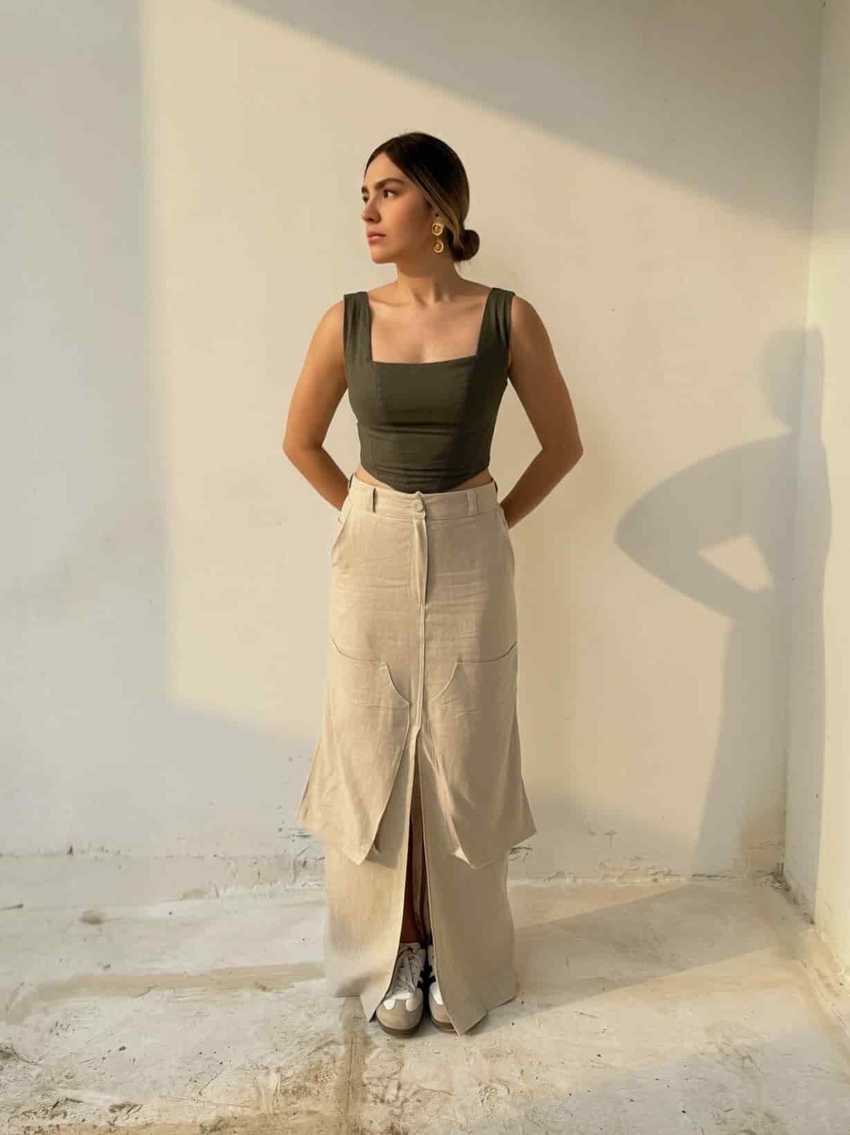 Falda Paula beige - miniatura 1