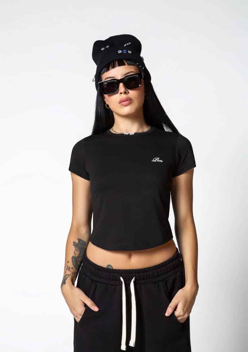Dopamine black crop top - miniatura 2