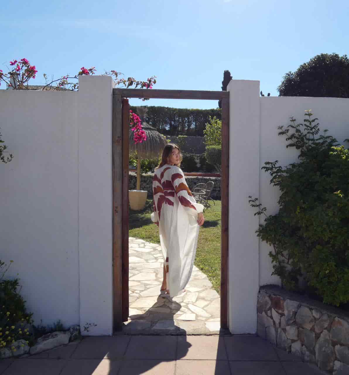 Hojarasca Linen Maxi Dress / Fuchsia Palm - miniatura 5