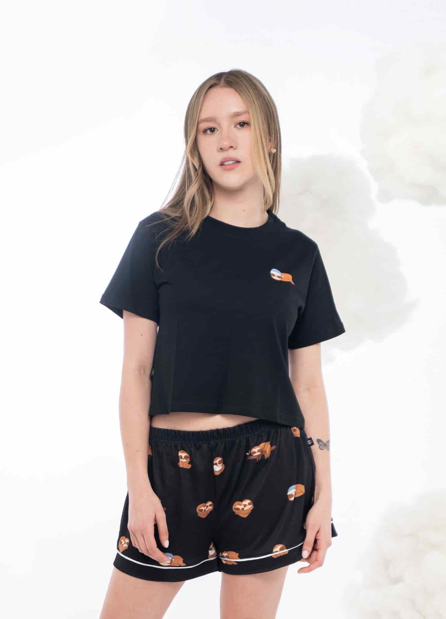 Conjunto Short Perezosos - Negro - miniatura 2