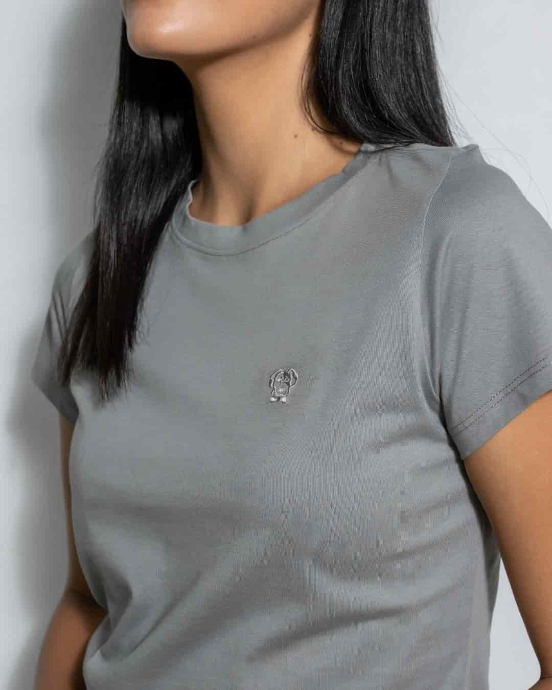 Camiseta Antimanchas de Mujer Gris logo Gris - miniatura 2
