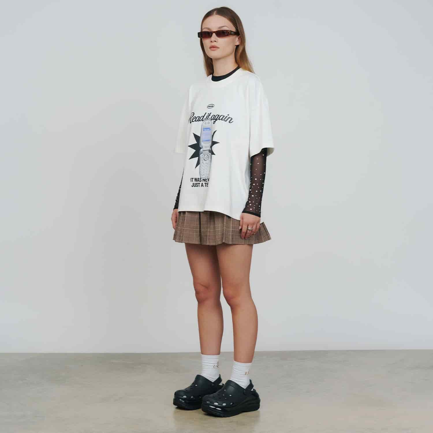 Text Me Boxy T-Shirt - Cream - miniatura 8