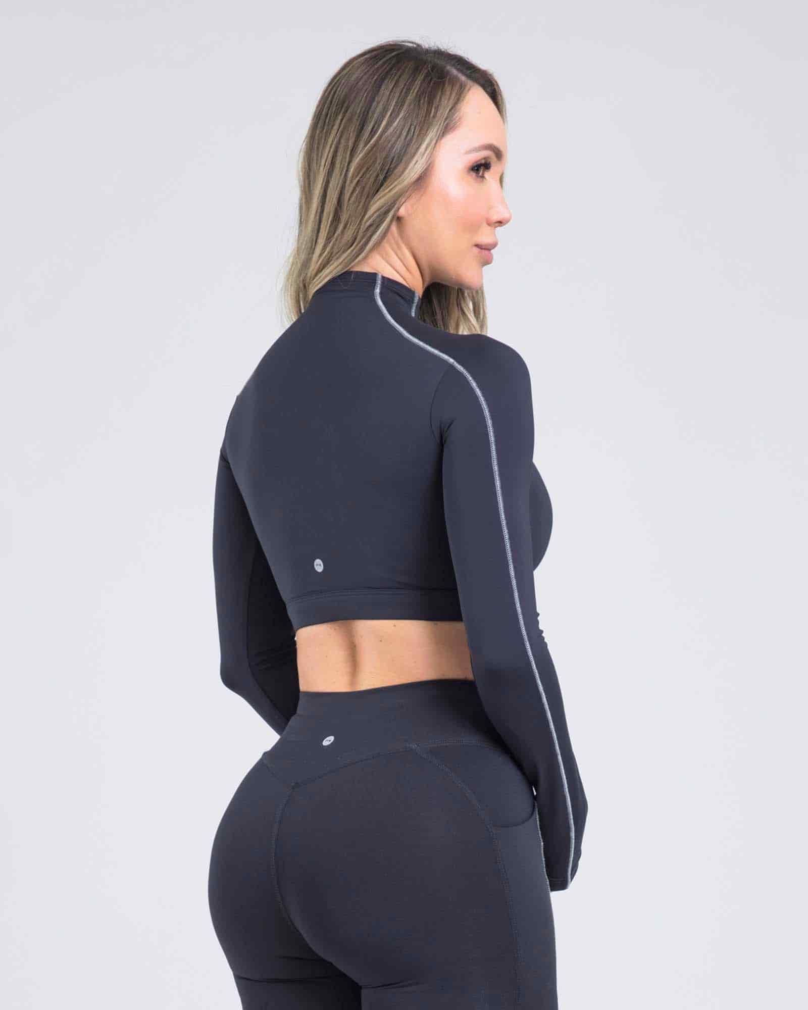 Top manga larga bold trek negro outdoor FIBER - miniatura 3