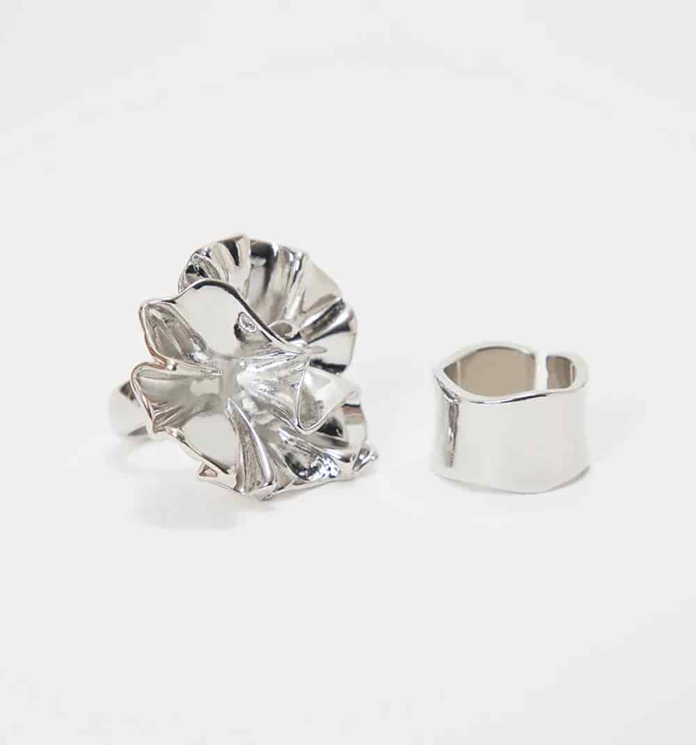 Anillo maxi flor y argolla set x2 - miniatura 8