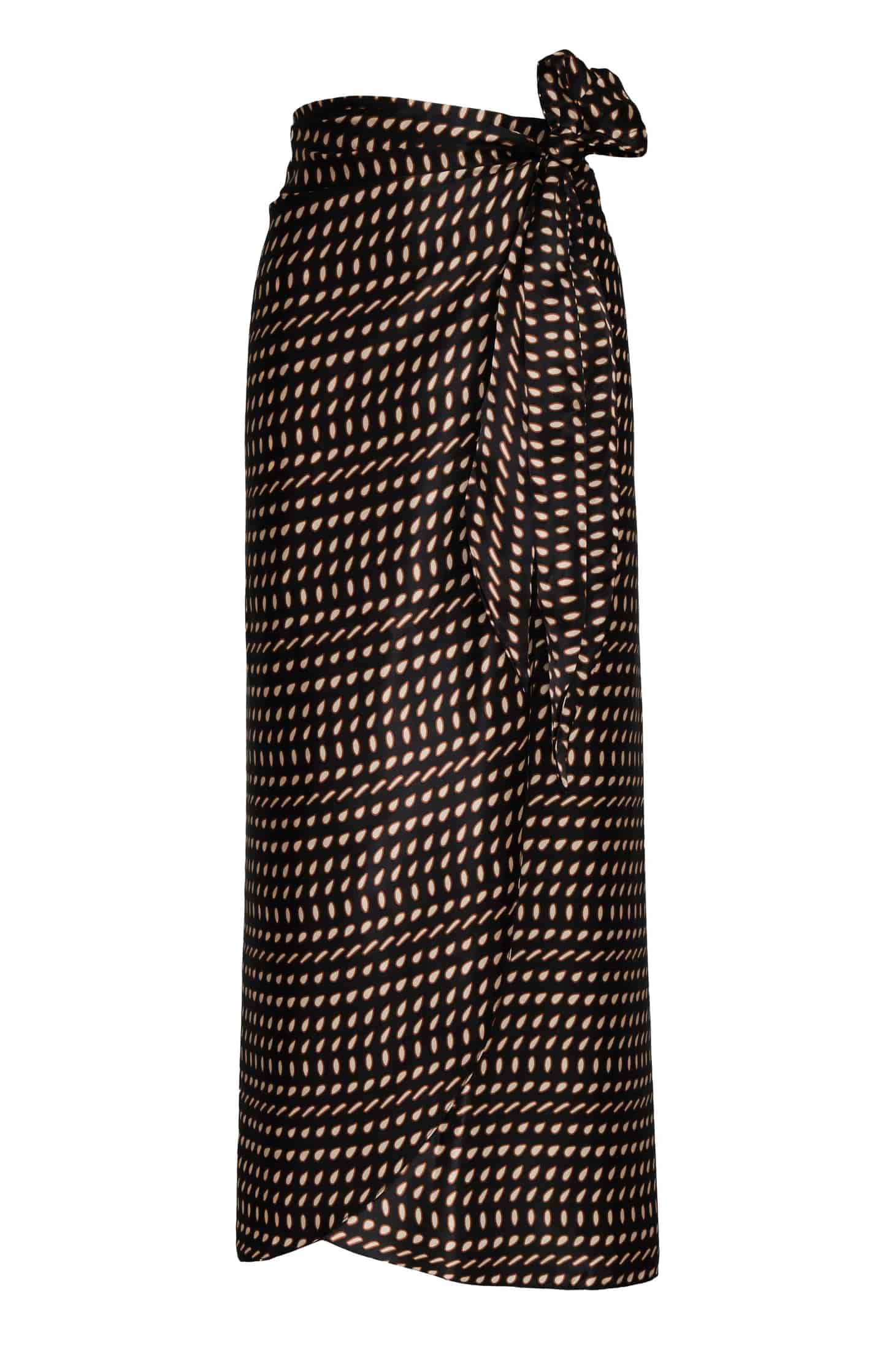 Mapara Satin Silk Skirt / Black & Ivory Seeds - miniatura 1