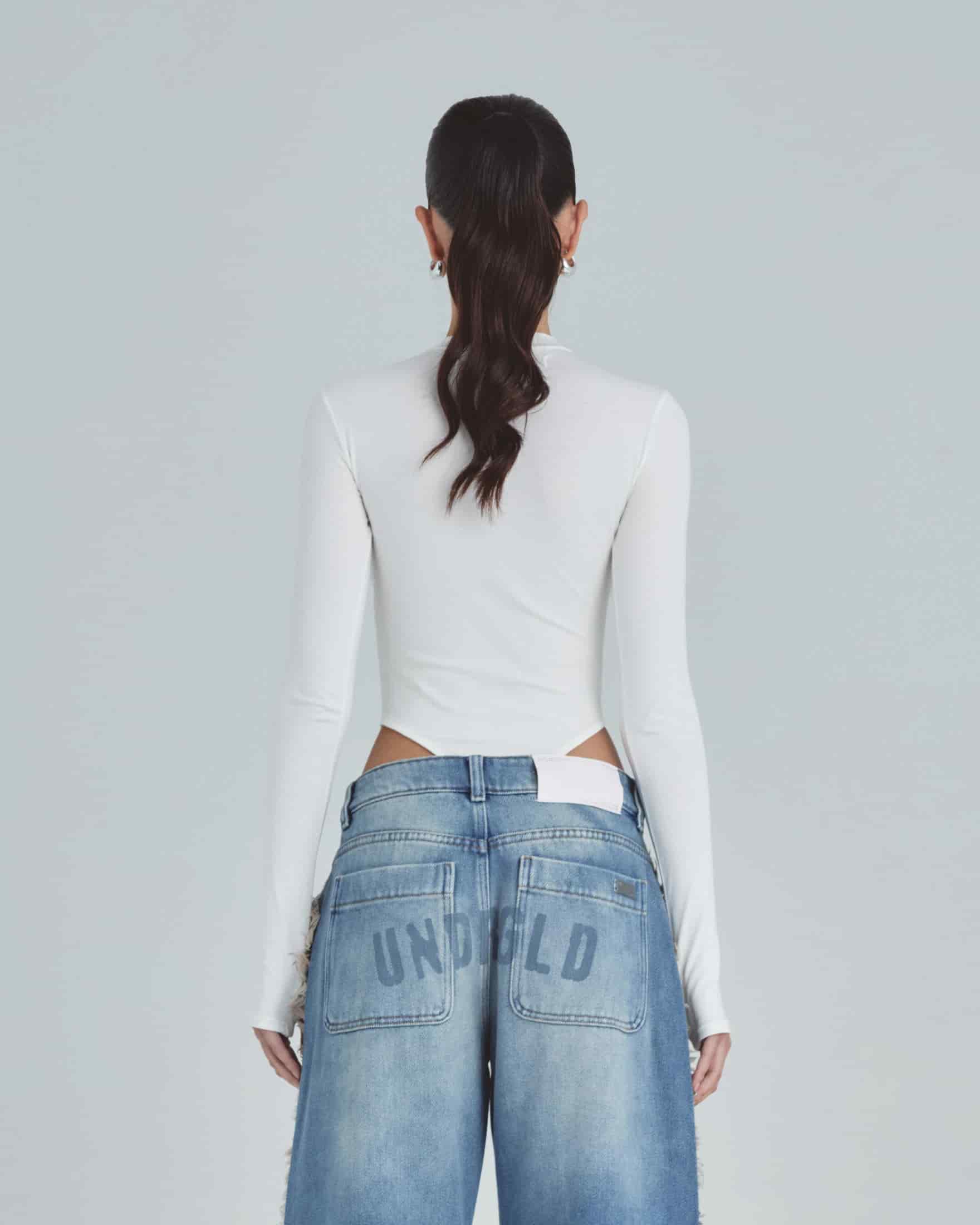 Line Undergold Studio Turtleneck Bodysuit White - miniatura 6
