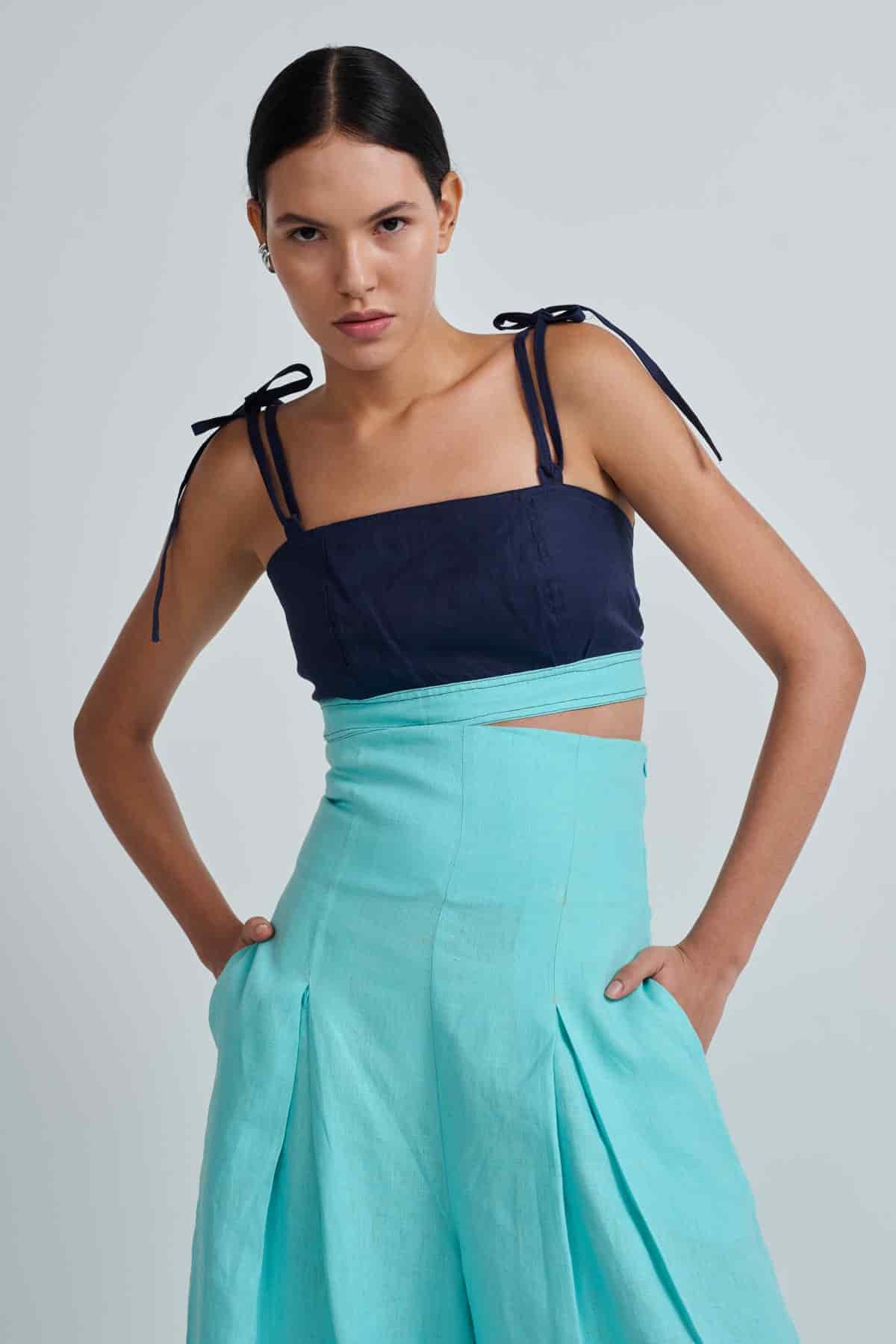 TULI TOP AQUA/NAVY - miniatura 1