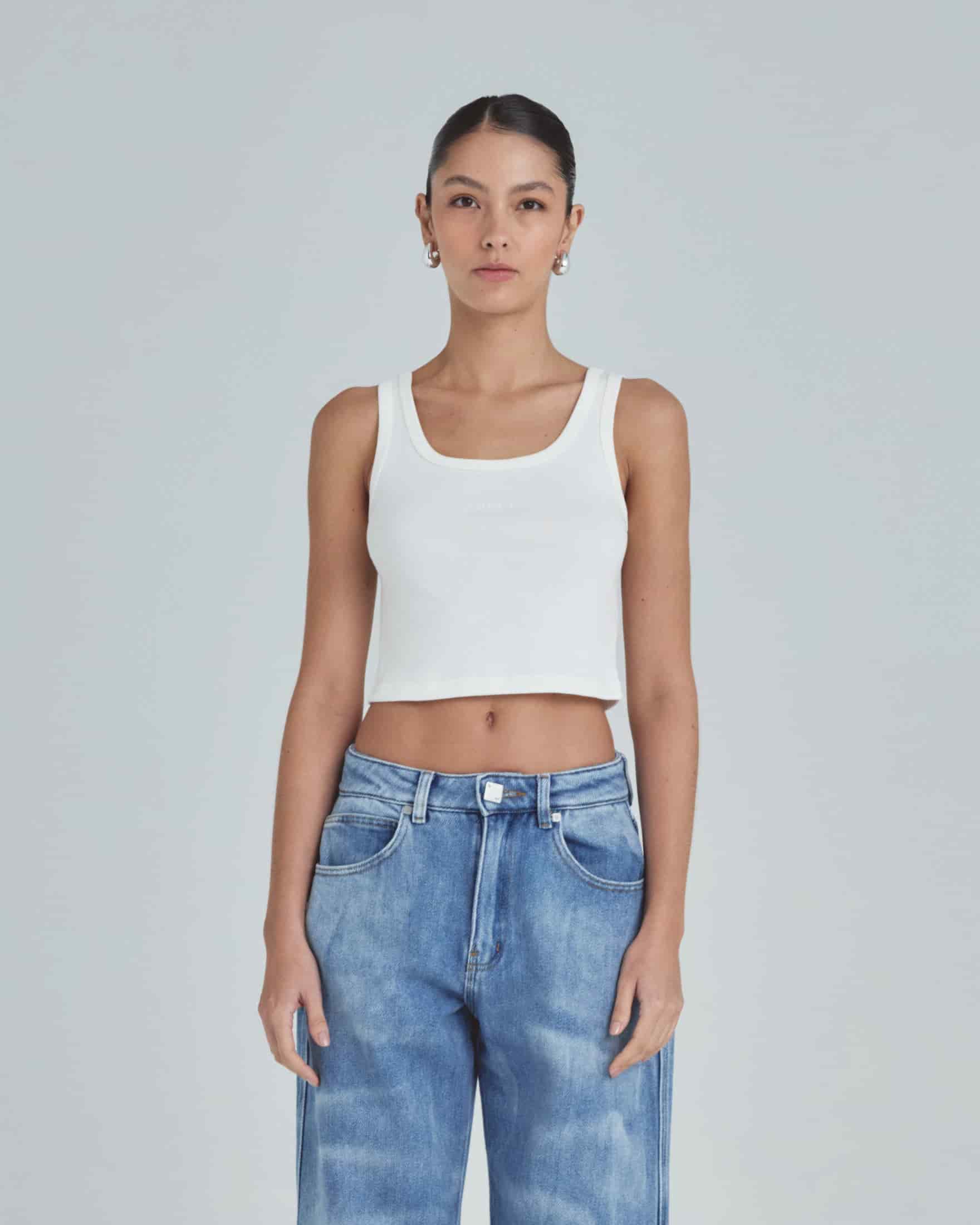W Line Basic Tank Top White - miniatura 2