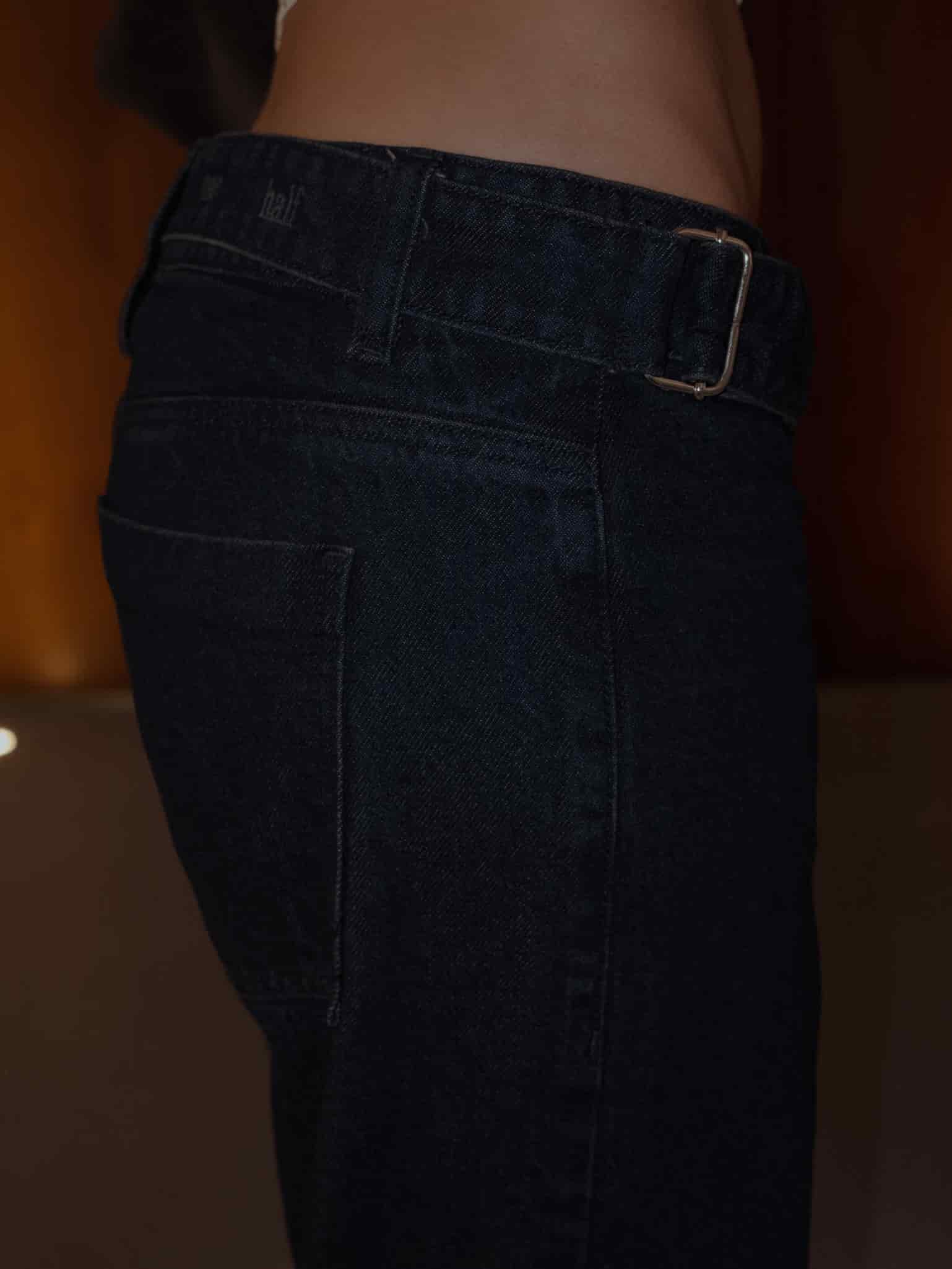 REMAKE WIDE LEG BELT JEAN - RAW DENIM - miniatura 7