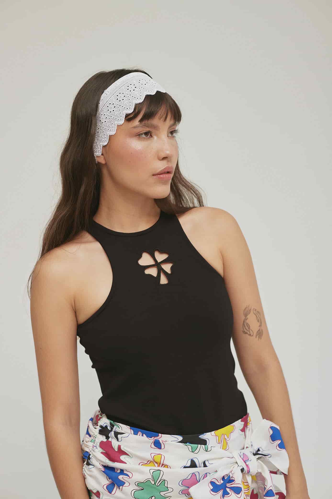Trébol Tank Top Negro - miniatura 3