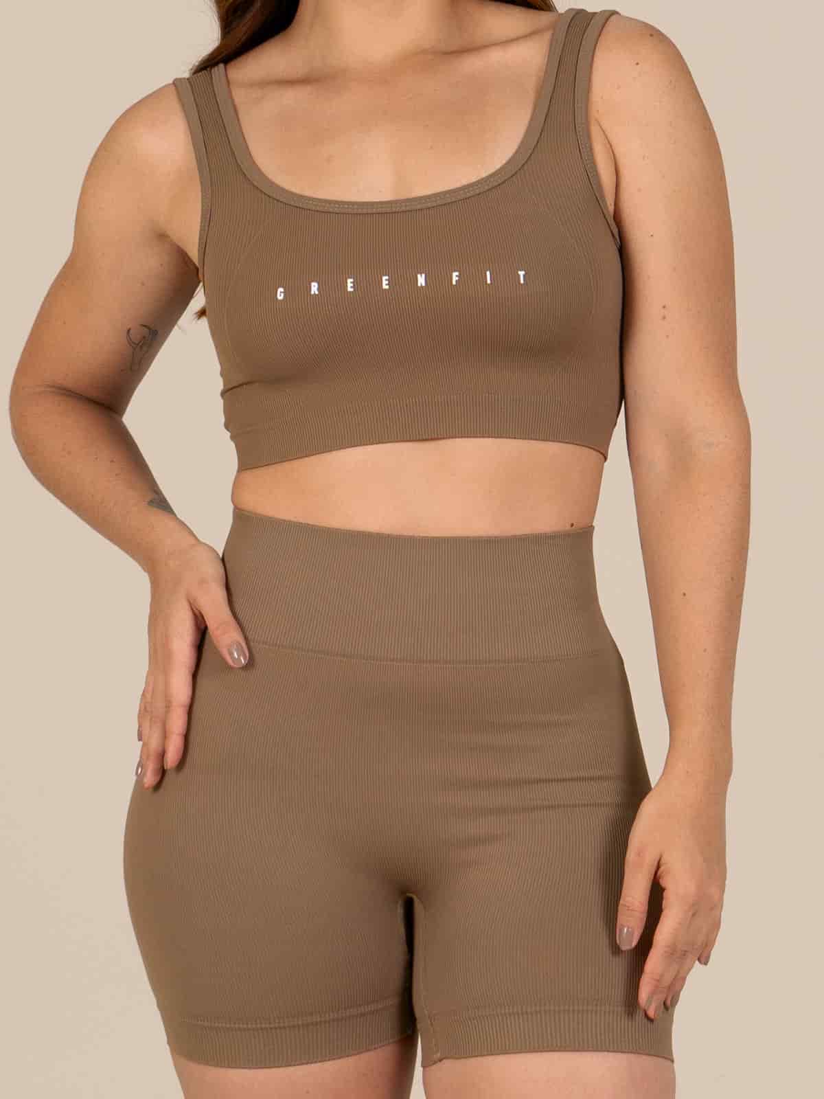 Ela short set seamless cafe claro - miniatura 5