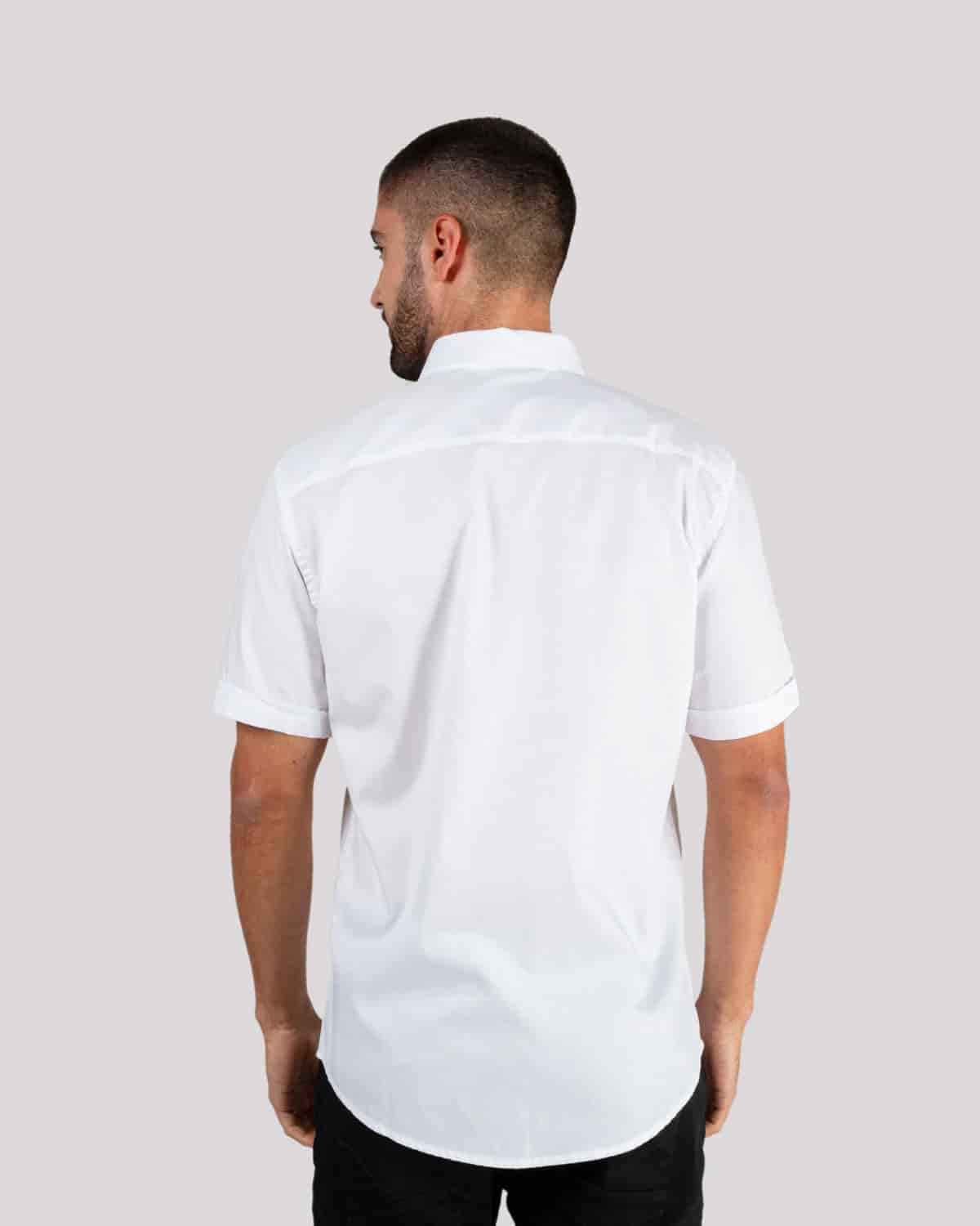 Camisa blanca manga corta para hombre - miniatura 20