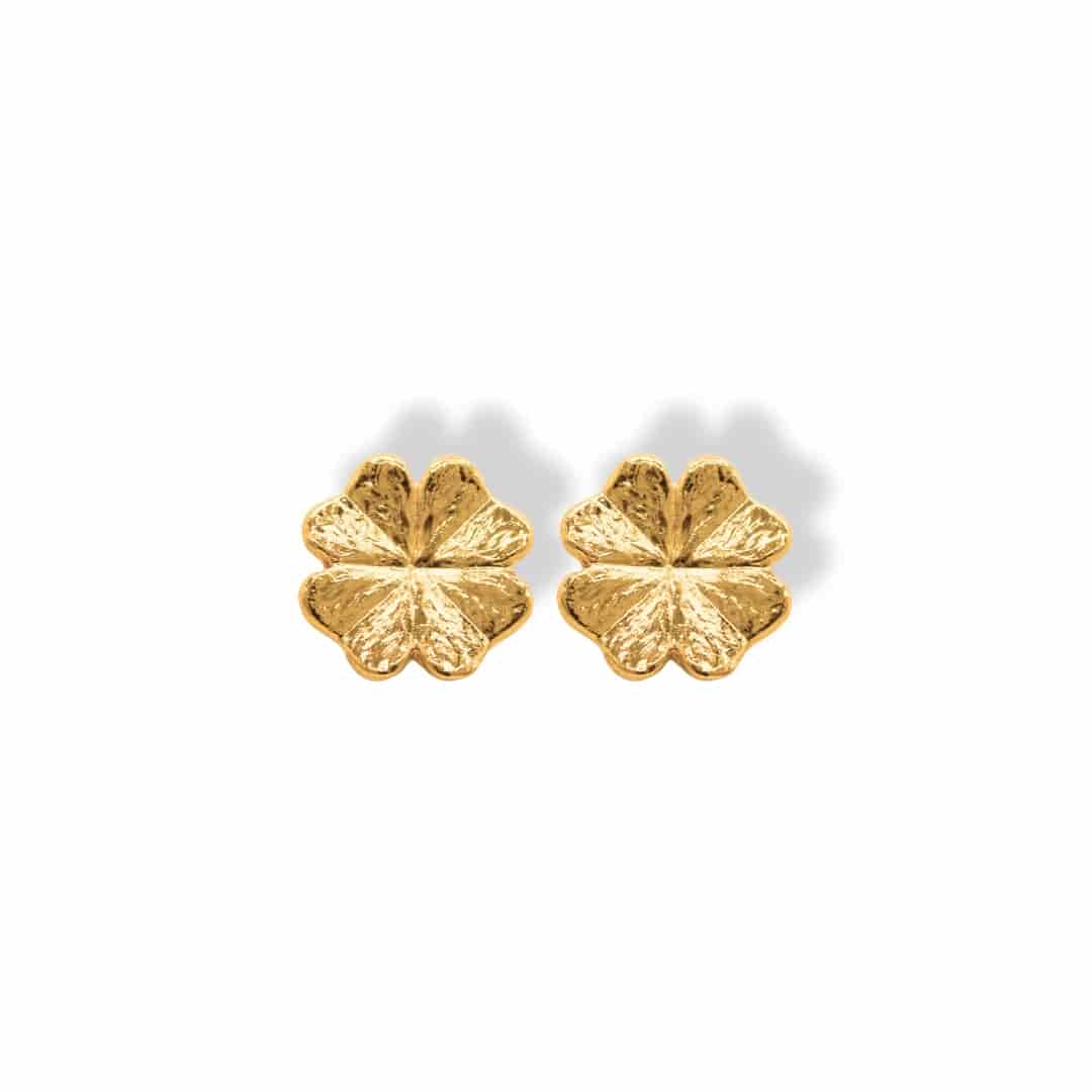 Aretes de trébol de 4 hojas pequeño - miniatura 2