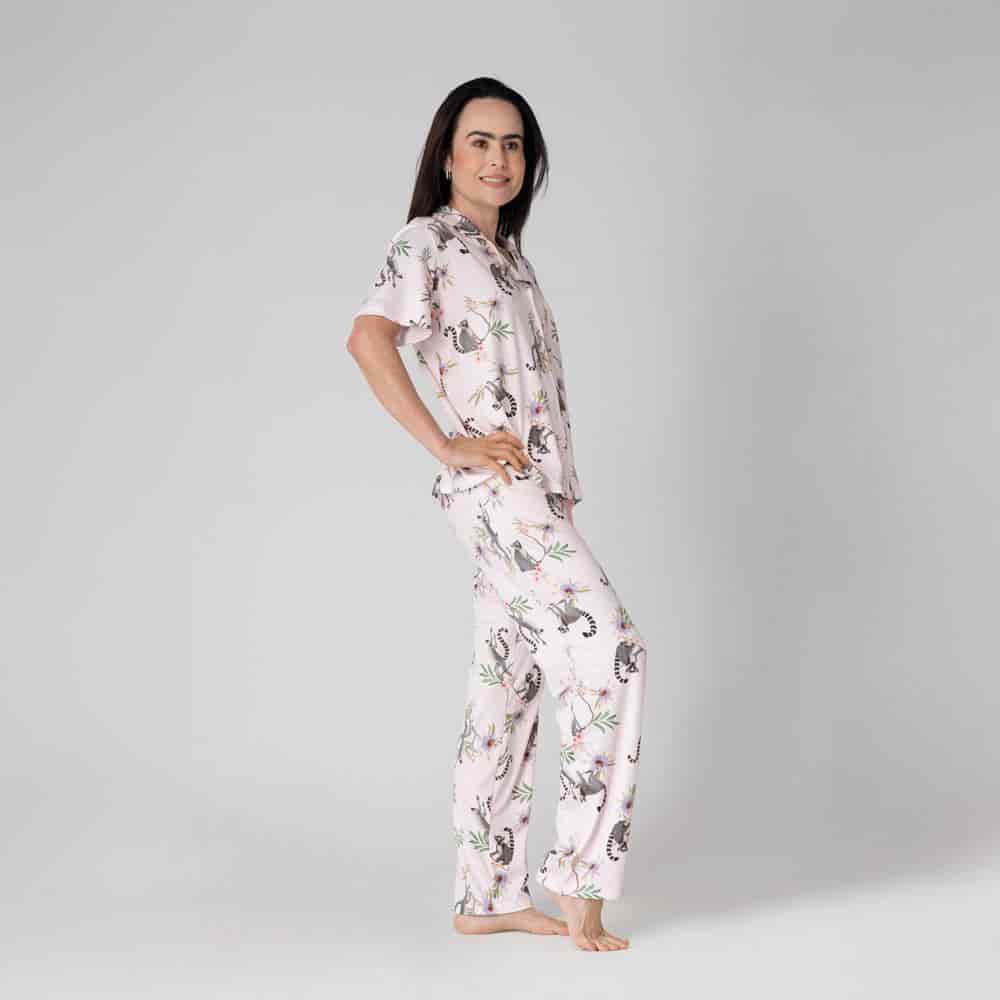 Conjunto de Pijama Pantalón Largo Estampado Lémures. - miniatura 1