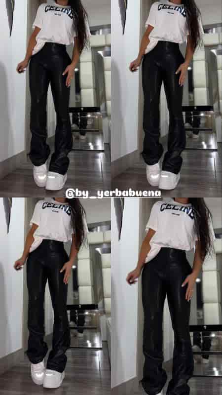 LEGGINS BOTA CAMPANA CON CIERRE NEGRO - miniatura 3