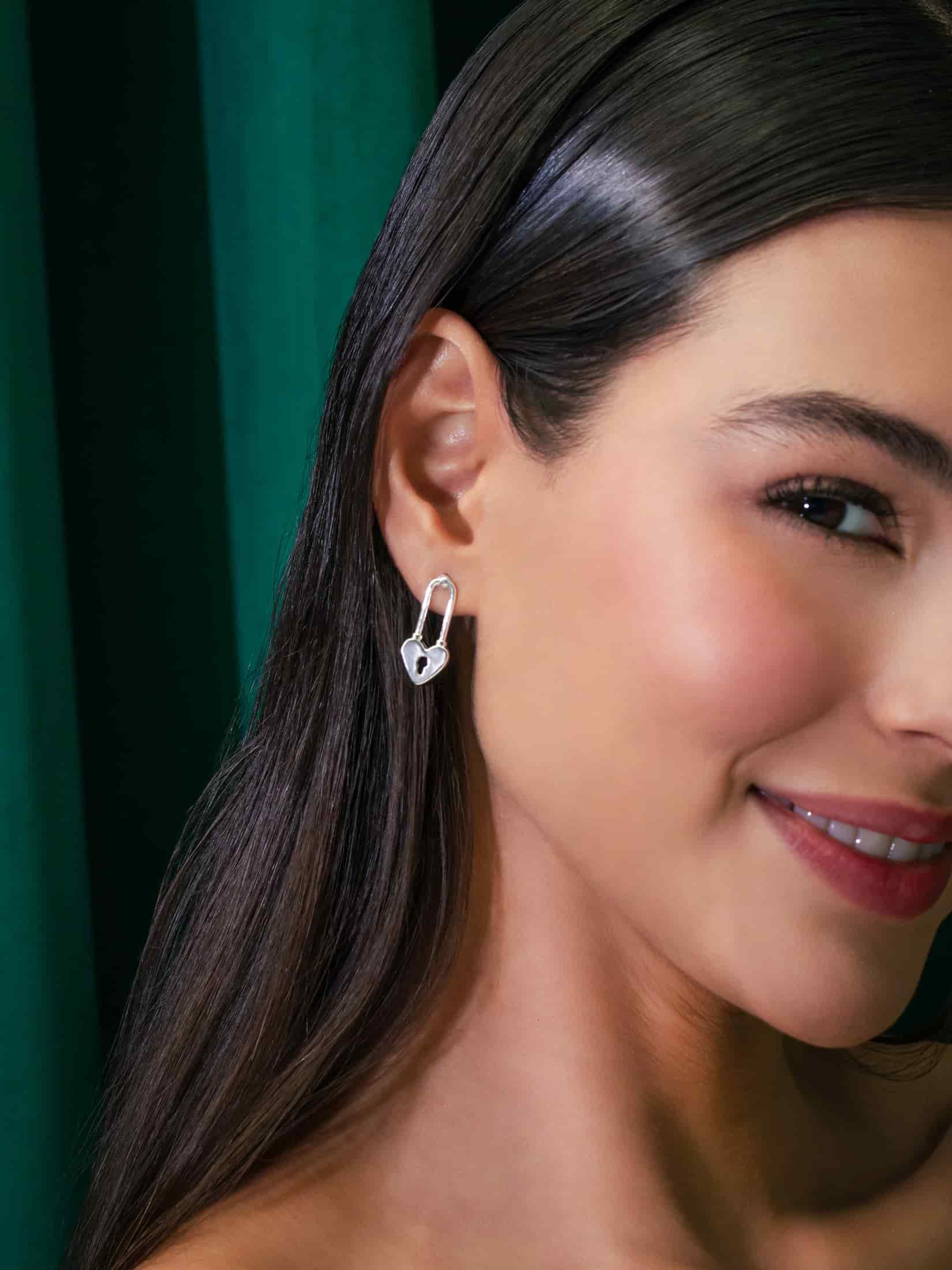 Aretes Candado Corazón - miniatura 2