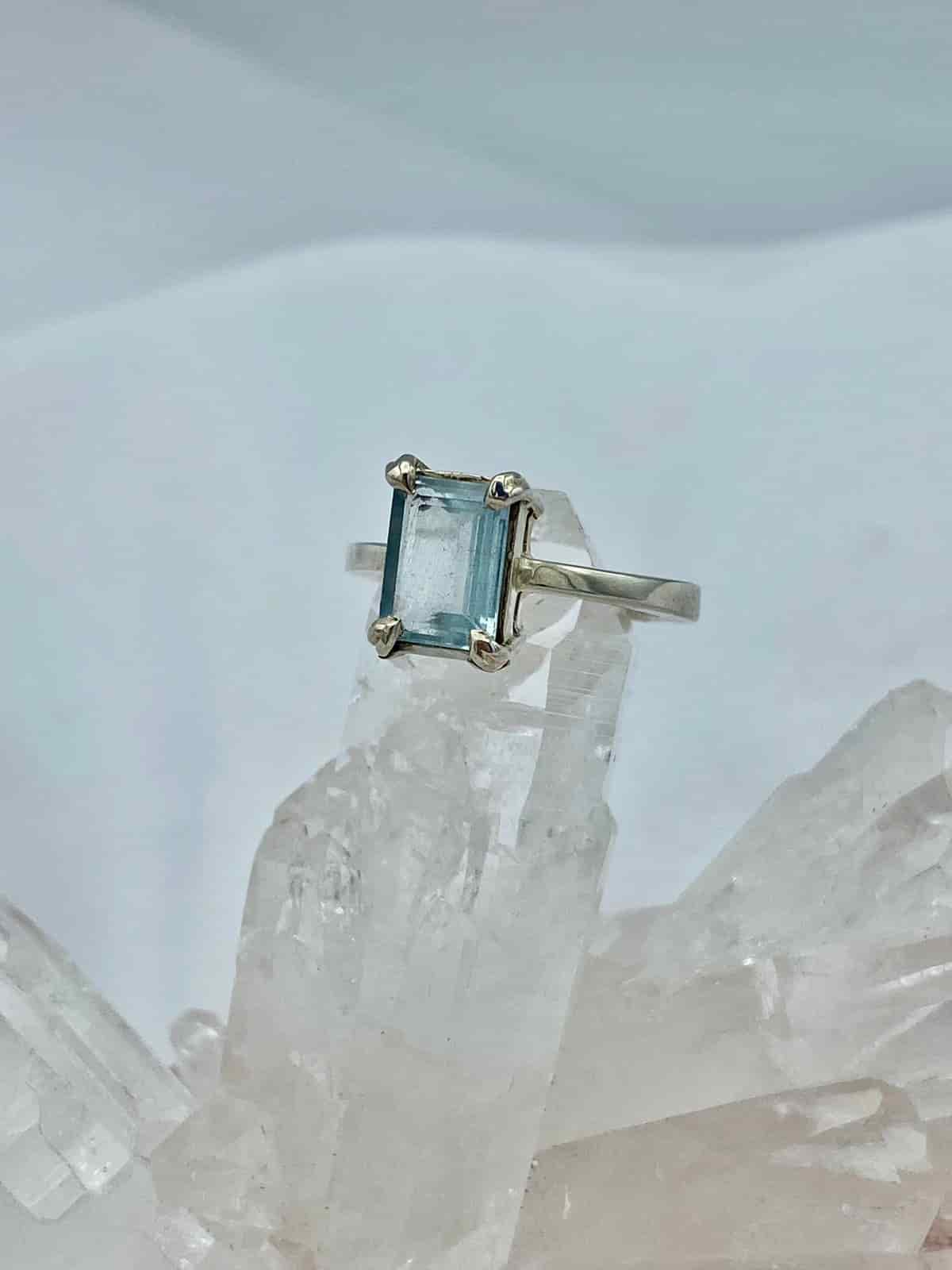 Anillo Aguamarina Rectangular - miniatura 1