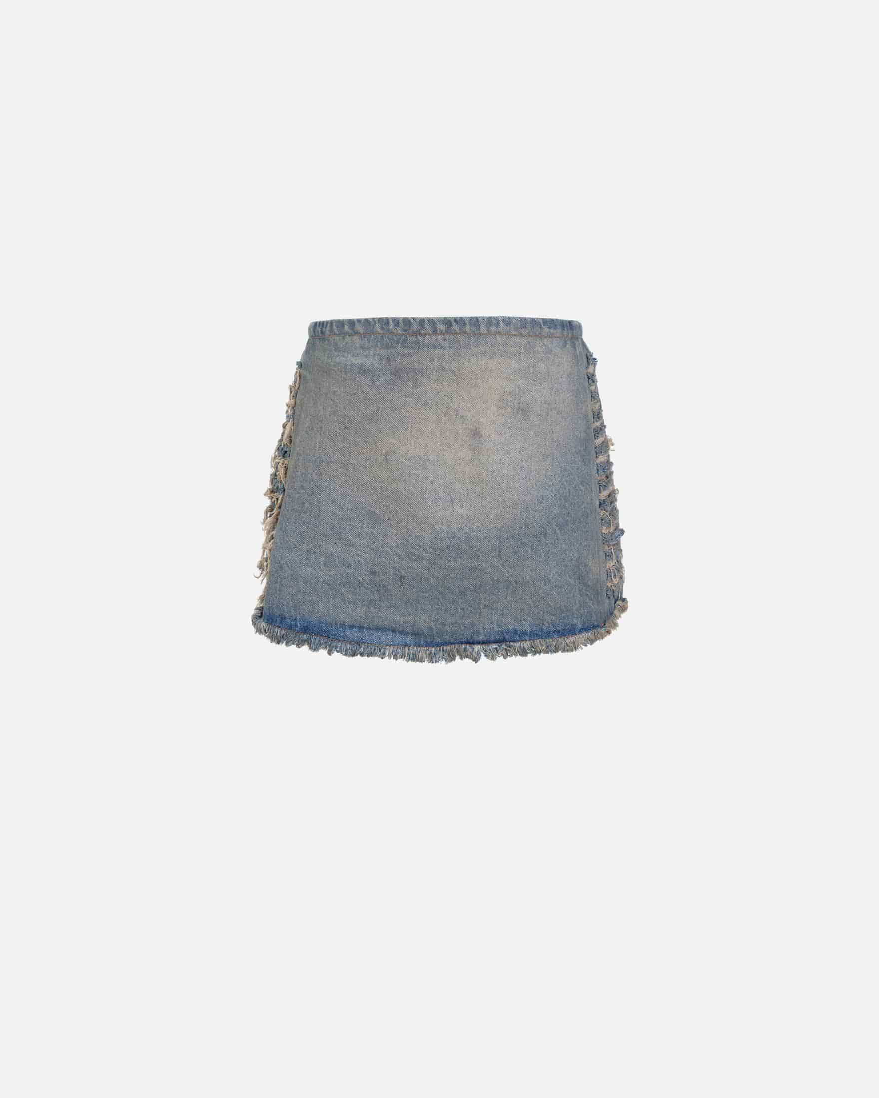W Santa Union Basic Ripped Skirt Dirty Blue - miniatura 3