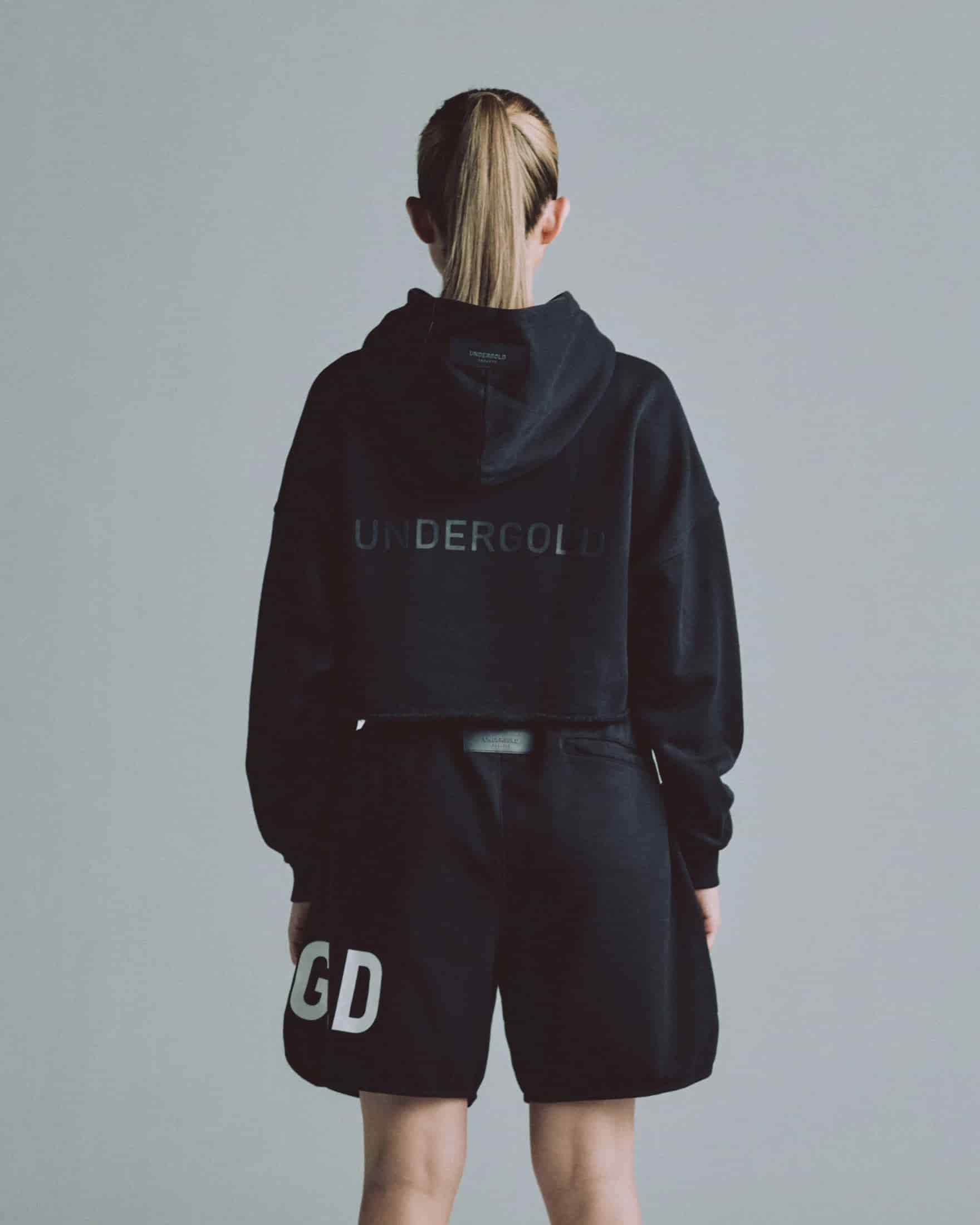 Line Logo Cropped Hoodie Black - miniatura 5