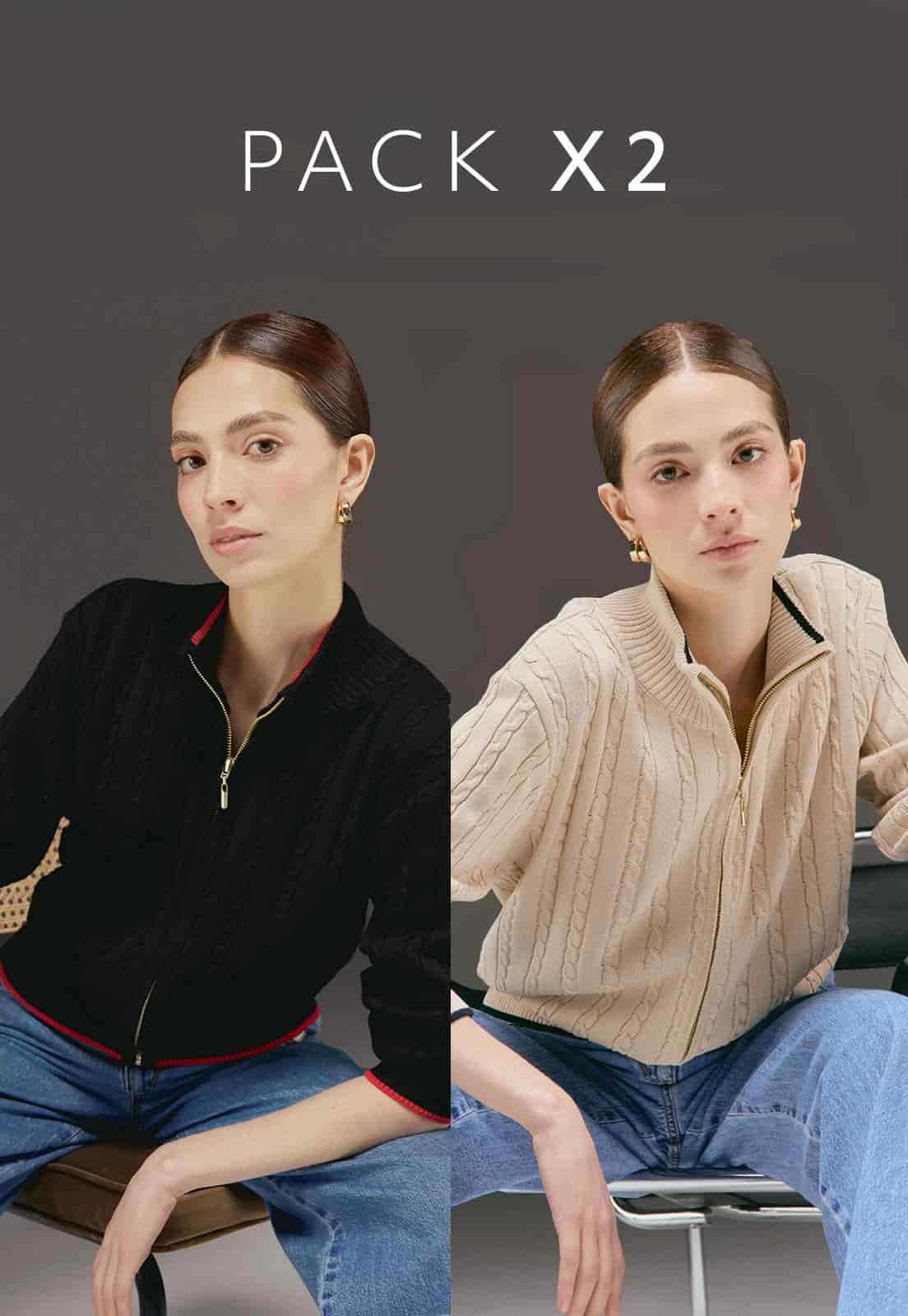 Pack x2 - Chaqueta Trenzada - miniatura 1