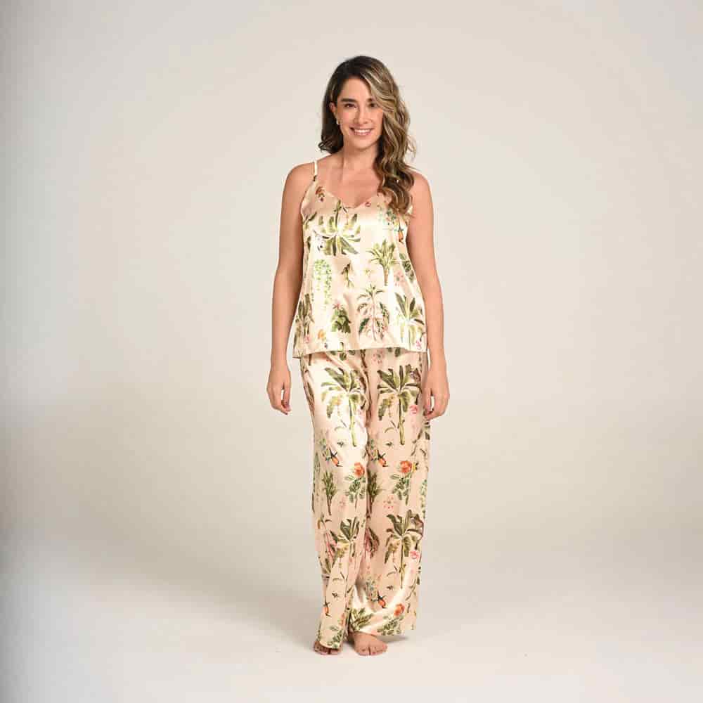 Pantalón Bota Ancha Estampado Amazonas Satín - miniatura 1
