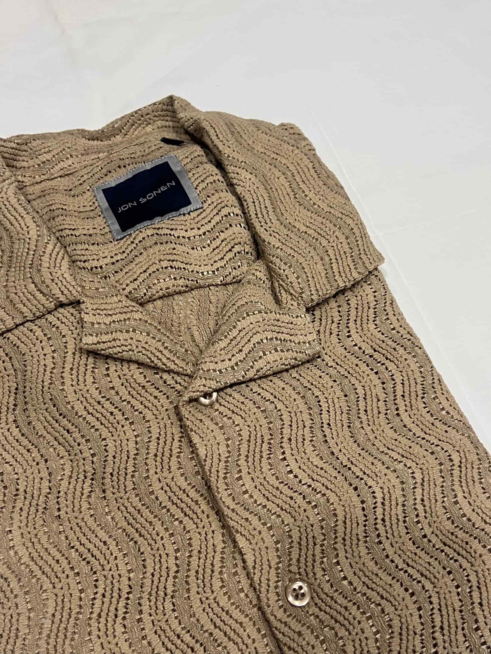 Camisa con textura manga corta para hombre Jon Sonen 027225010 - miniatura 3