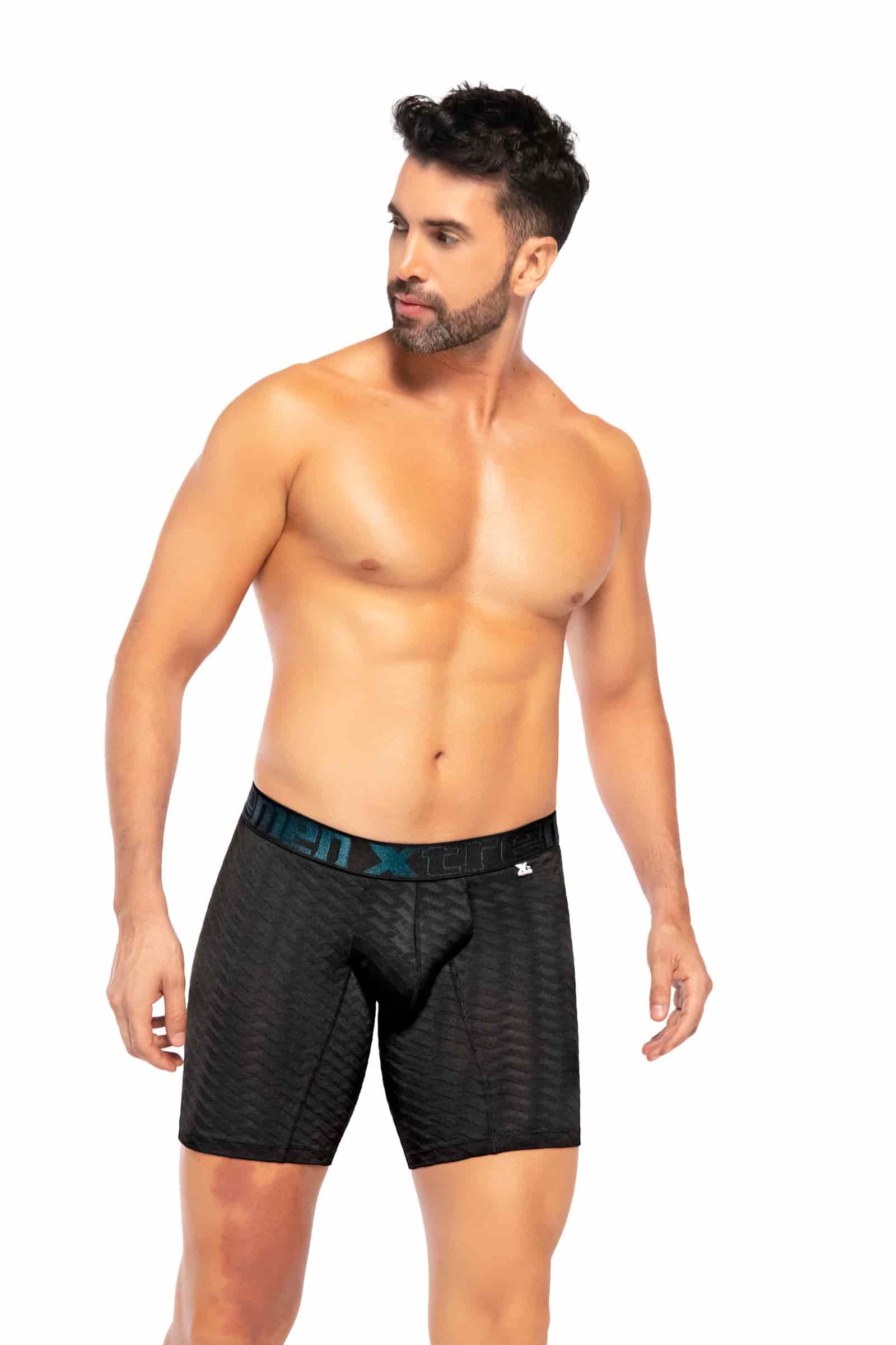 BOXER CLASICO LARGO MICROFIBRA JACQUARD RAYO  NEGRO - miniatura 1