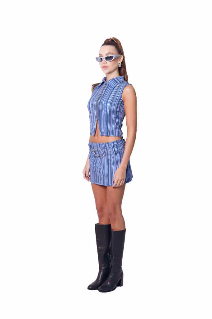 Zip Top in Blue Stripes - miniatura 4
