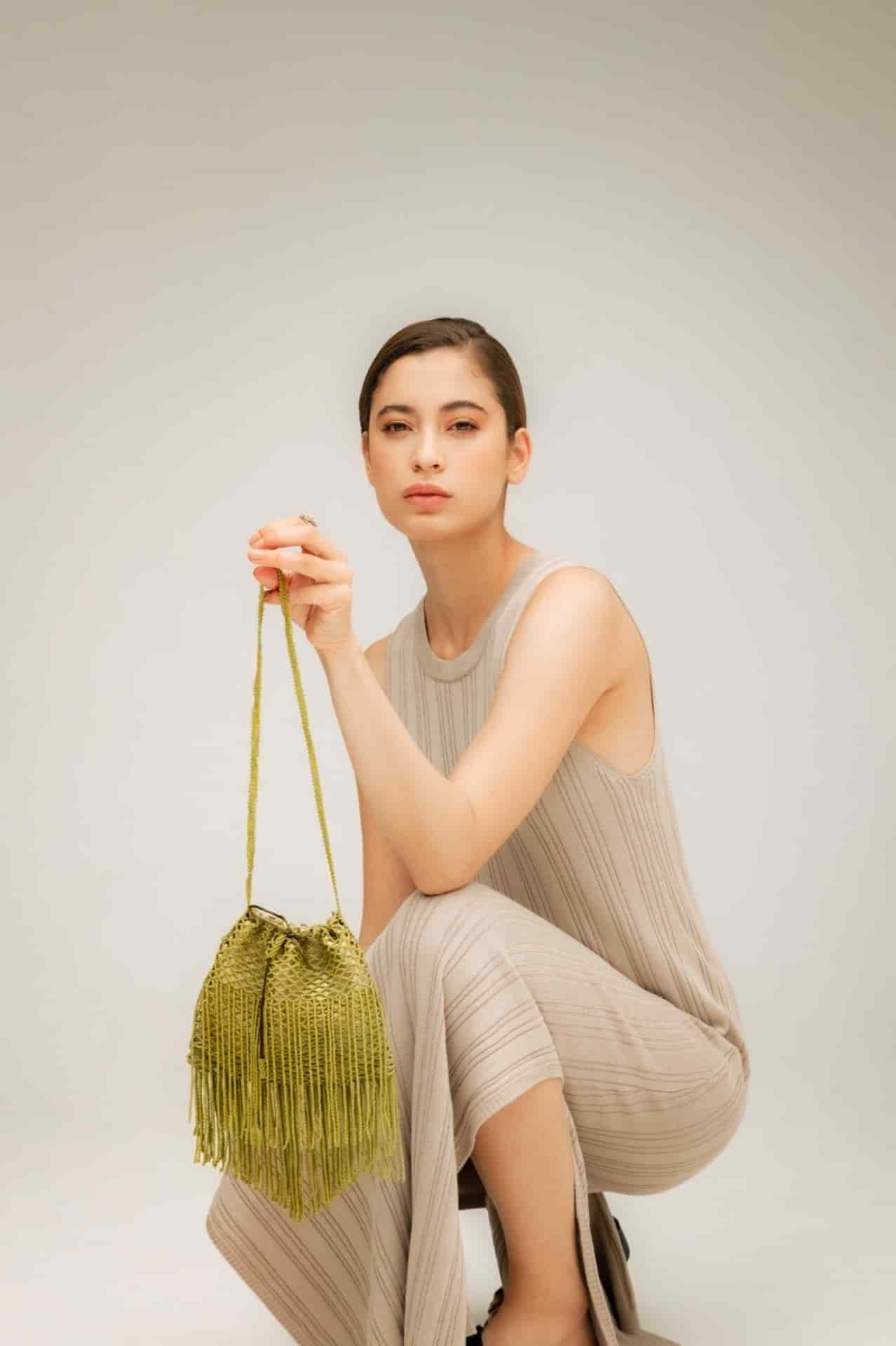 The fringe Bag (M) Olive - miniatura 2