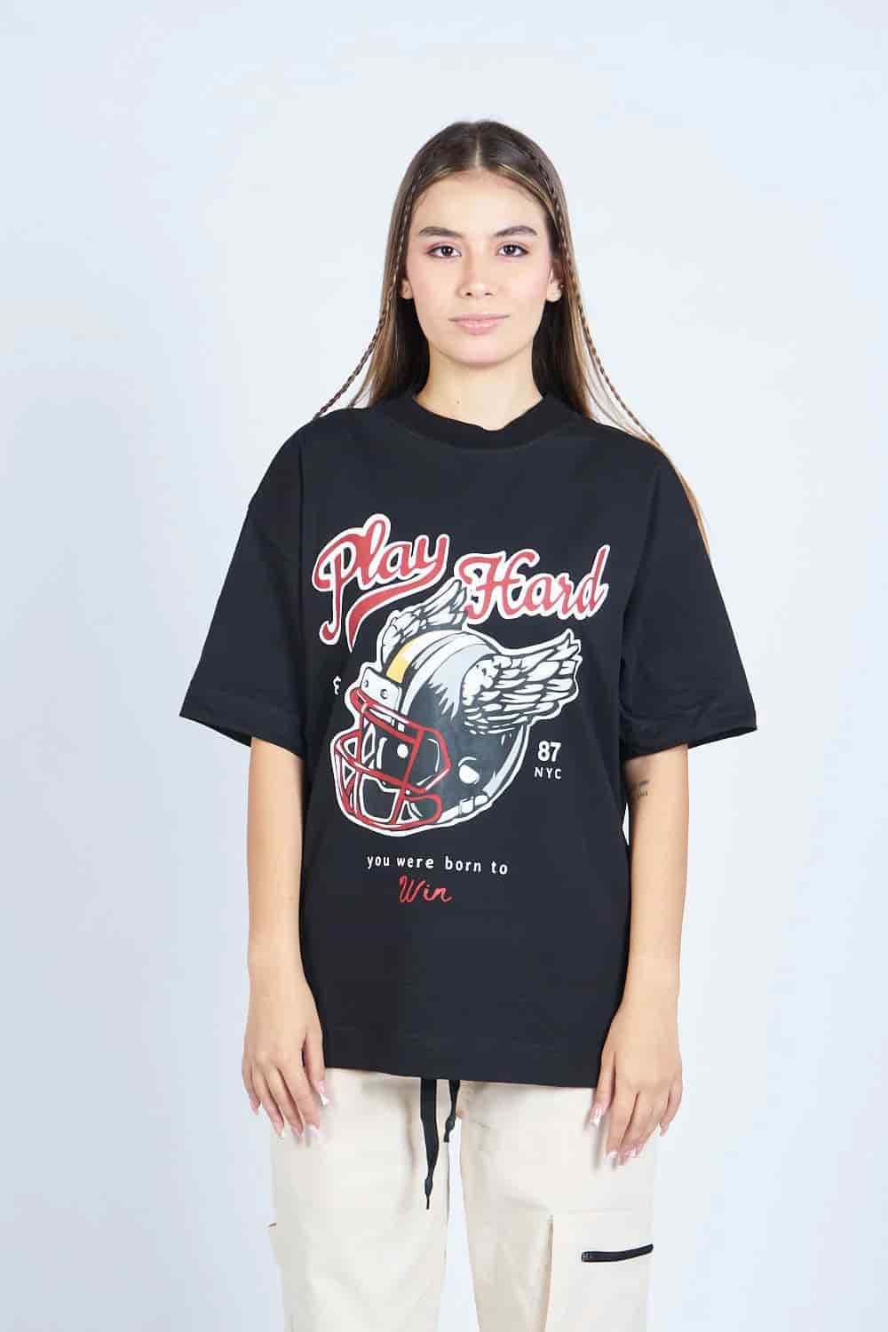 Camiseta oversize PLAY HARD NEGRO | DROP 03 | - miniatura 7