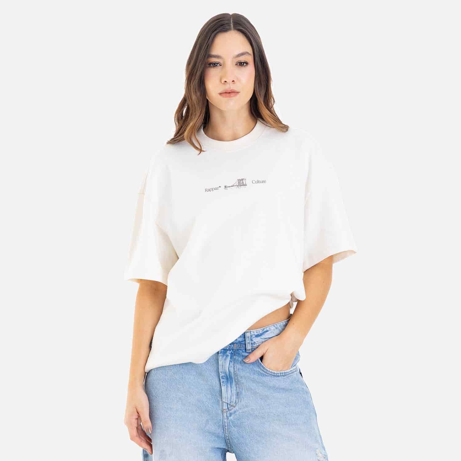 Boxy Fit Tee Brooklyn Bridge Ivory - miniatura 1