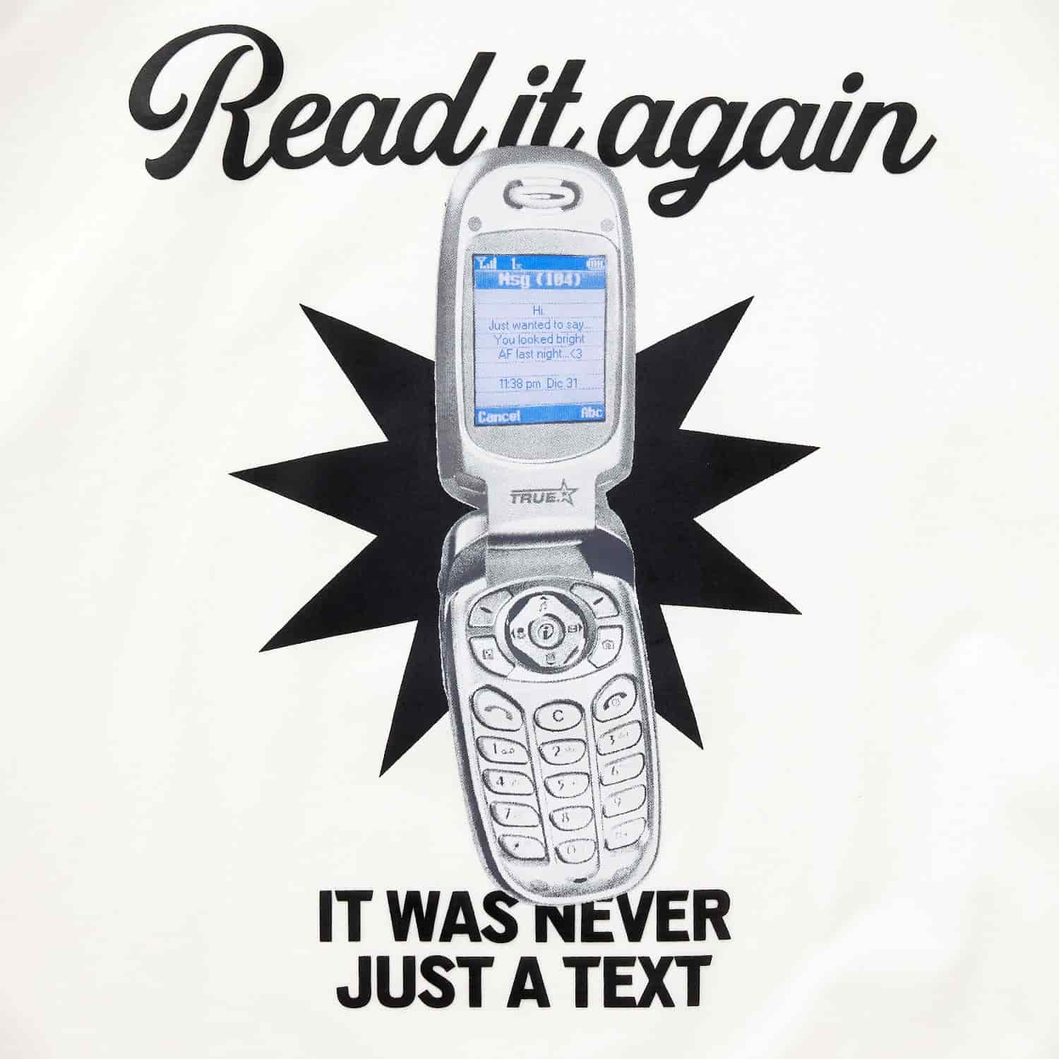 Text Me Boxy T-Shirt - Cream - miniatura 4