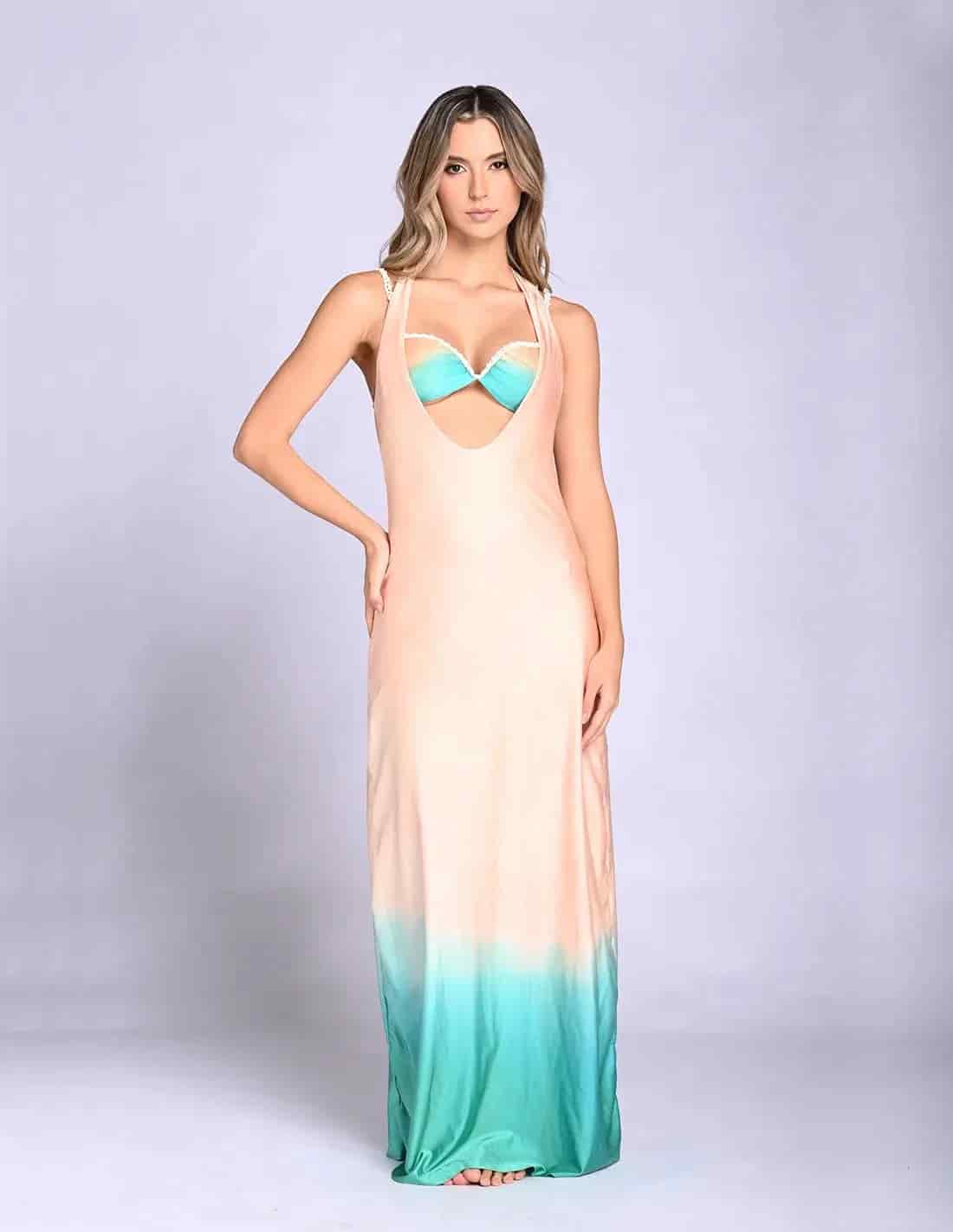 Vestido Satori Soft Pink + Turquoise - miniatura 1