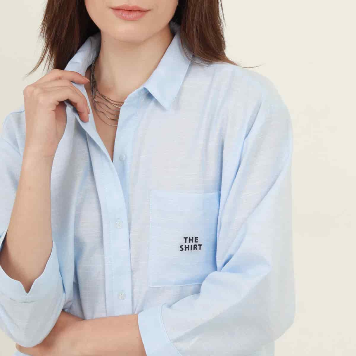 Blusa abierta cuello camisero manga 3/4 con estampado - miniatura 7