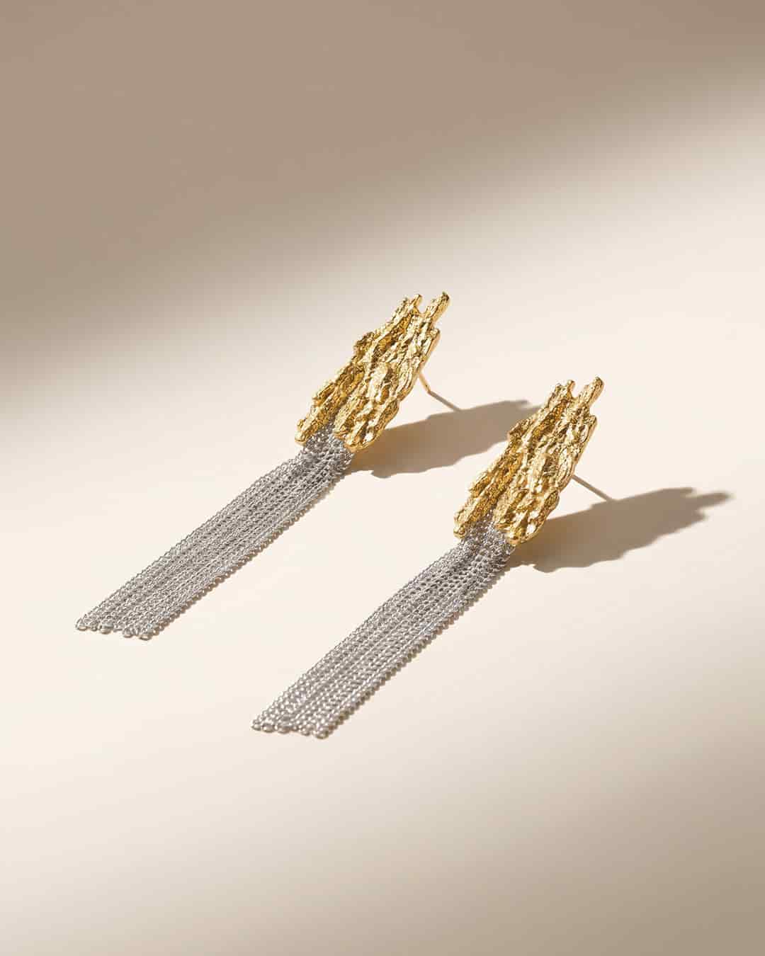 Aretes Largos Martillado - miniatura 5