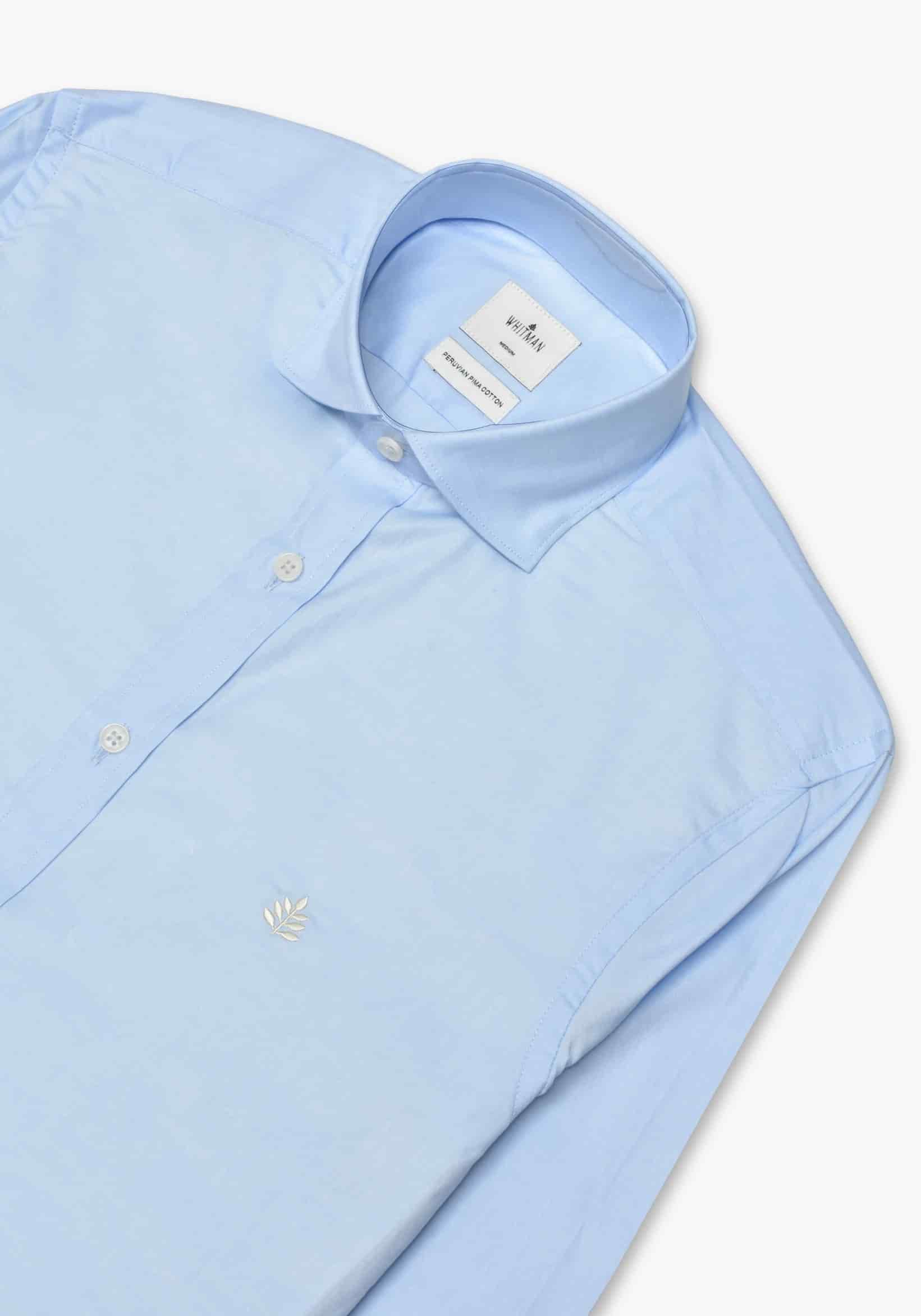 Camisa Azul Celeste Cuello Francés L-Mar - miniatura 3