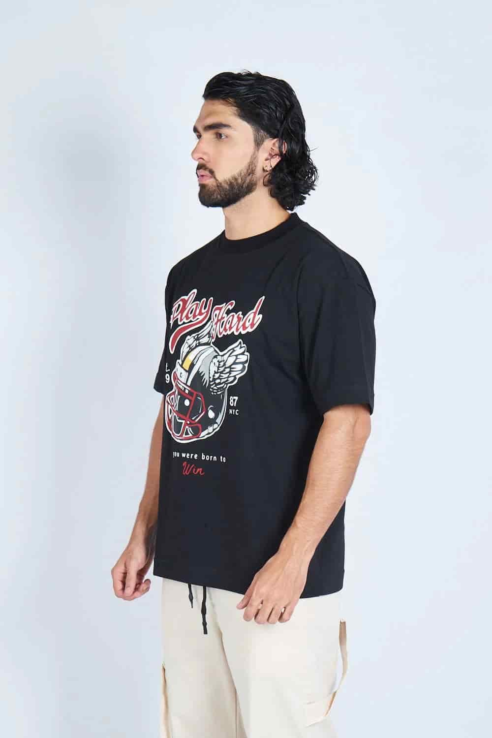 Camiseta oversize PLAY HARD NEGRO | DROP 03 | - miniatura 6