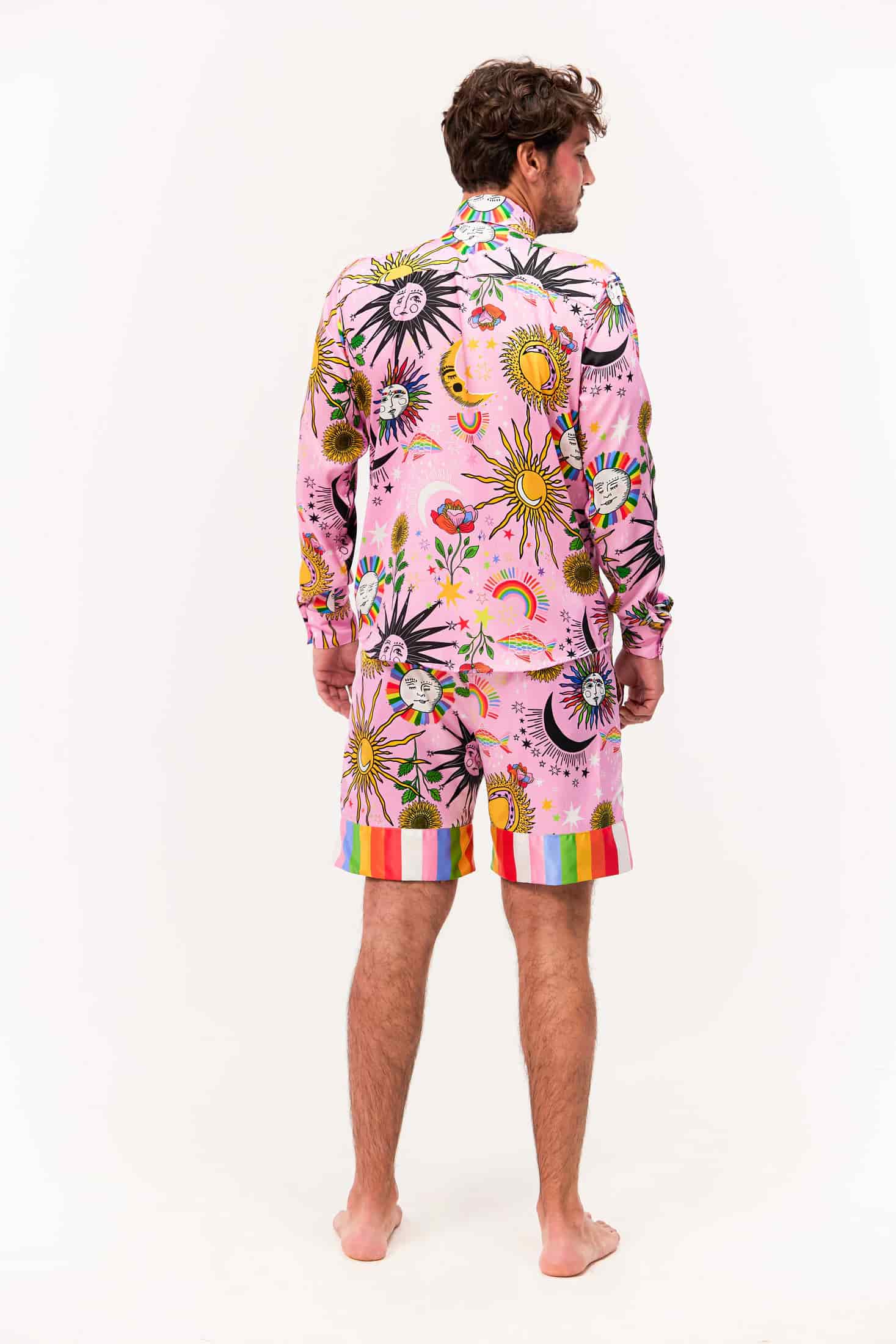 Camisa Manga Larga Unisex / Estampado Madre Luna, Padre Sol Rosa - miniatura 3