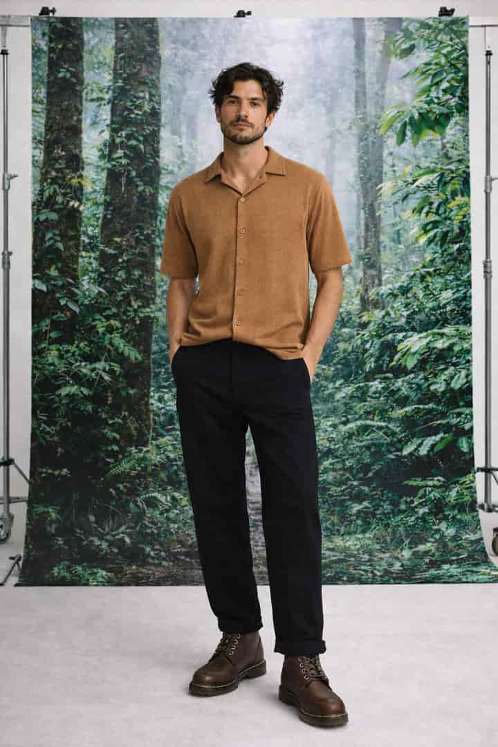 Camisa tejida ligera café - miniatura 1