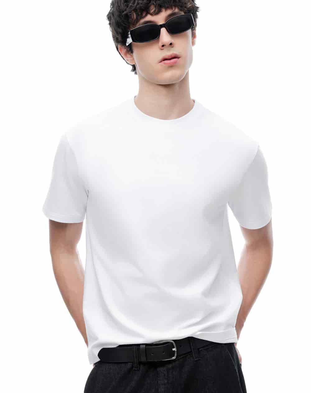 Camiseta manga corta regular blanco hombre - miniatura 1