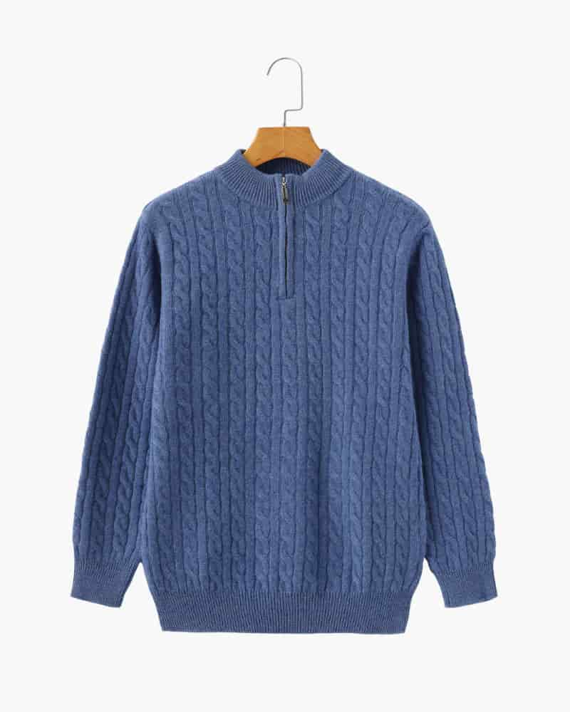 100% Cashmere Woven Half Zip - miniatura 4