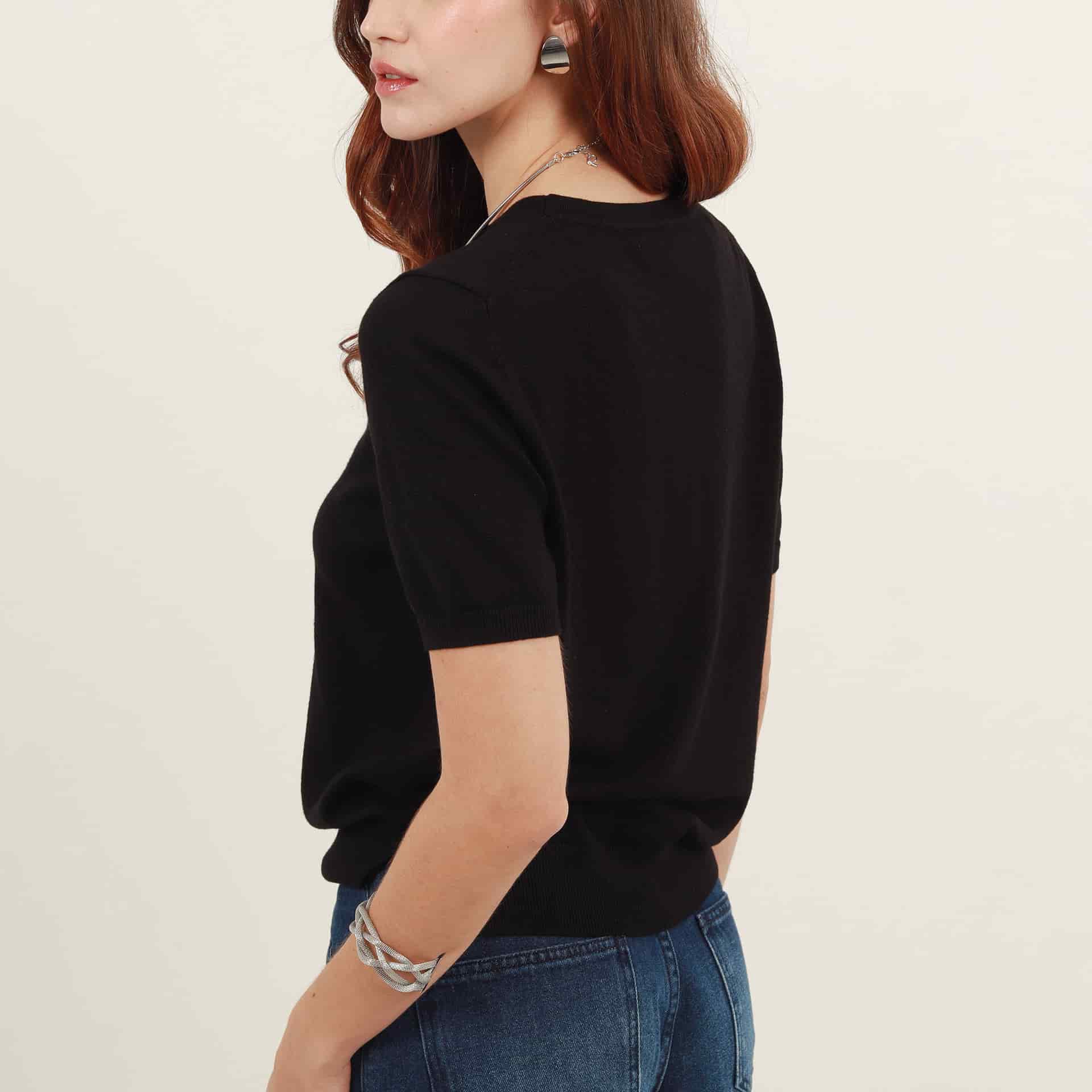 Sweater básico cuello redondo manga corta - miniatura 3