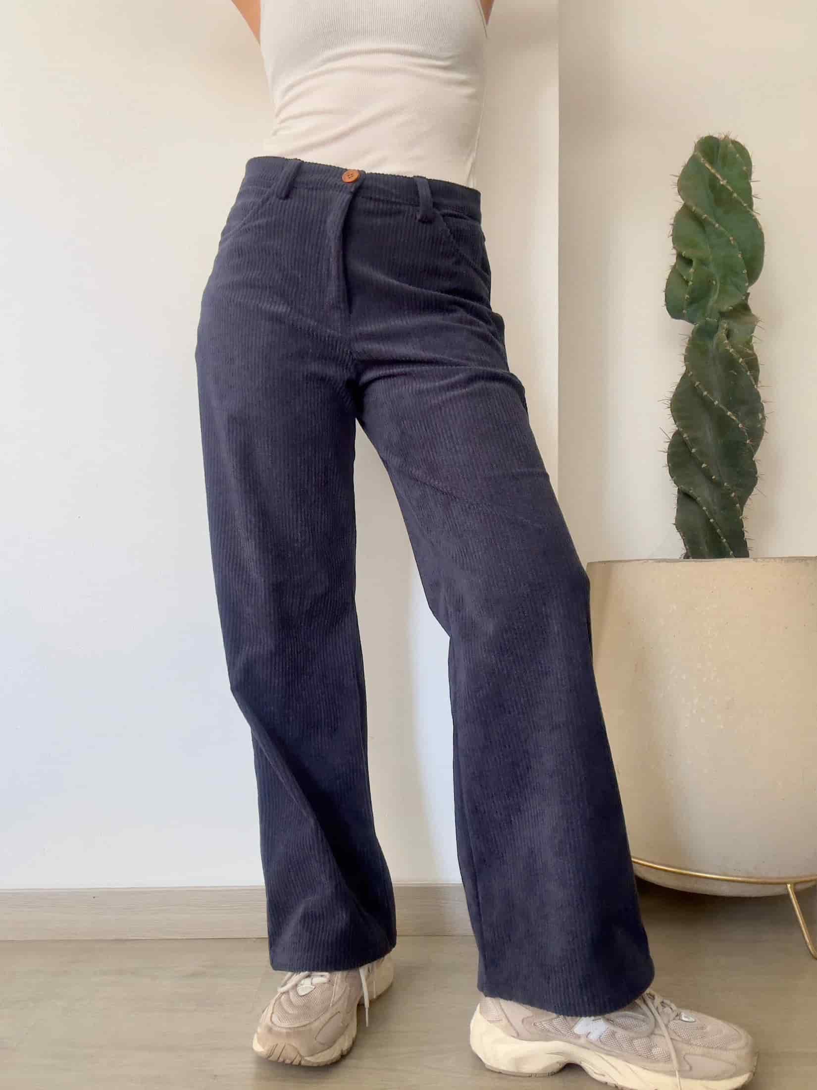 Pantalones Pana Azul Oscuro - miniatura 3