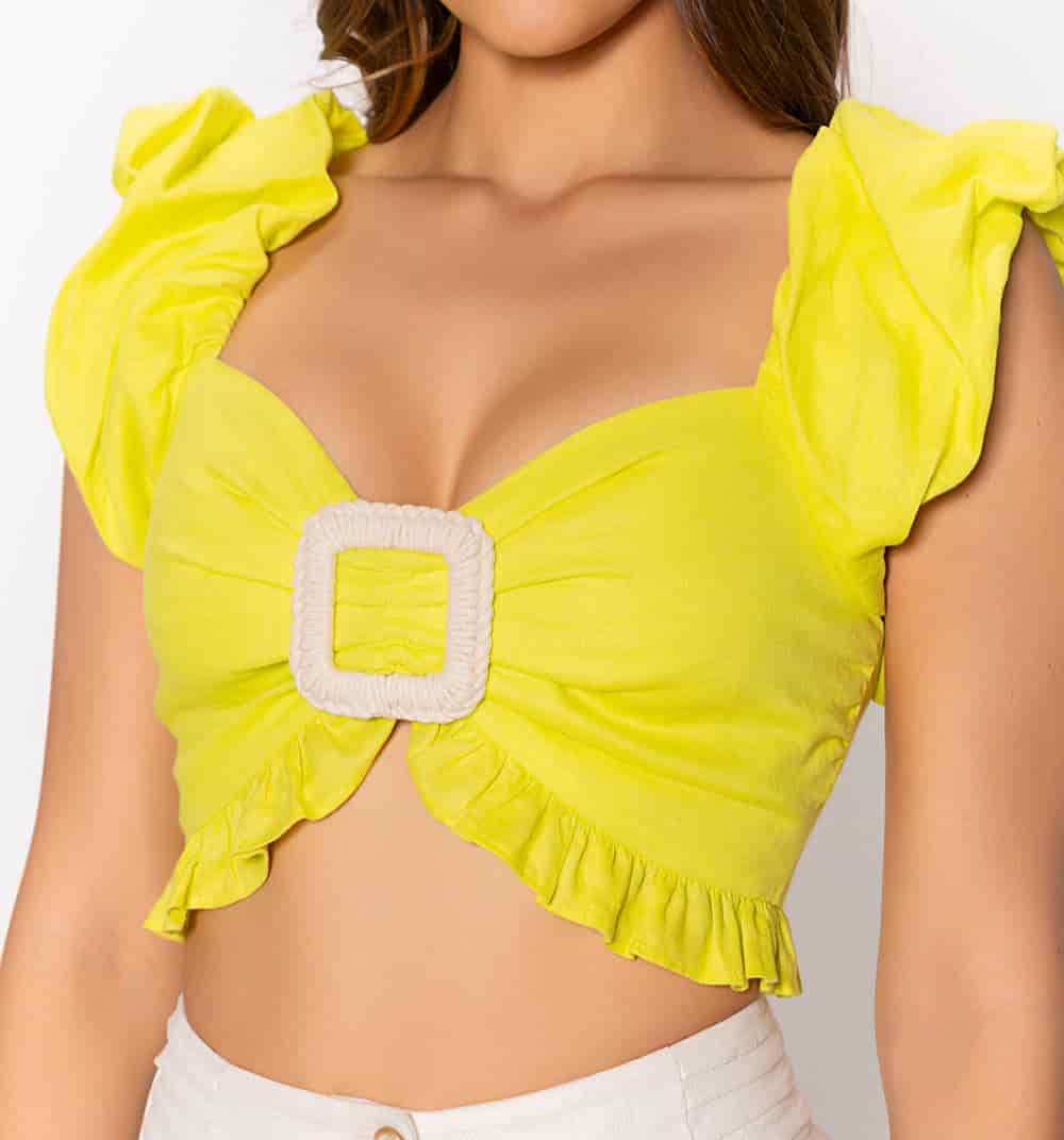 Blusa tipo crop manga englobada - miniatura 3