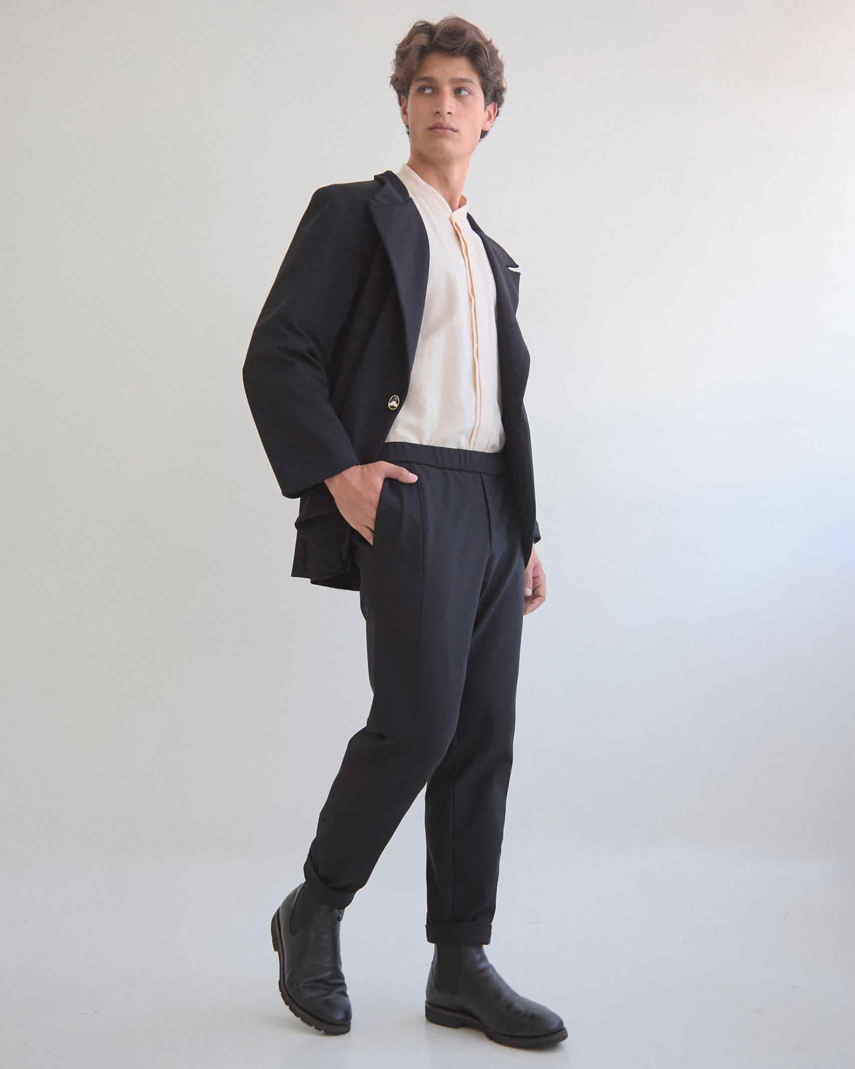Pantalón Clásico Tech Negro VALIENTE - miniatura 1
