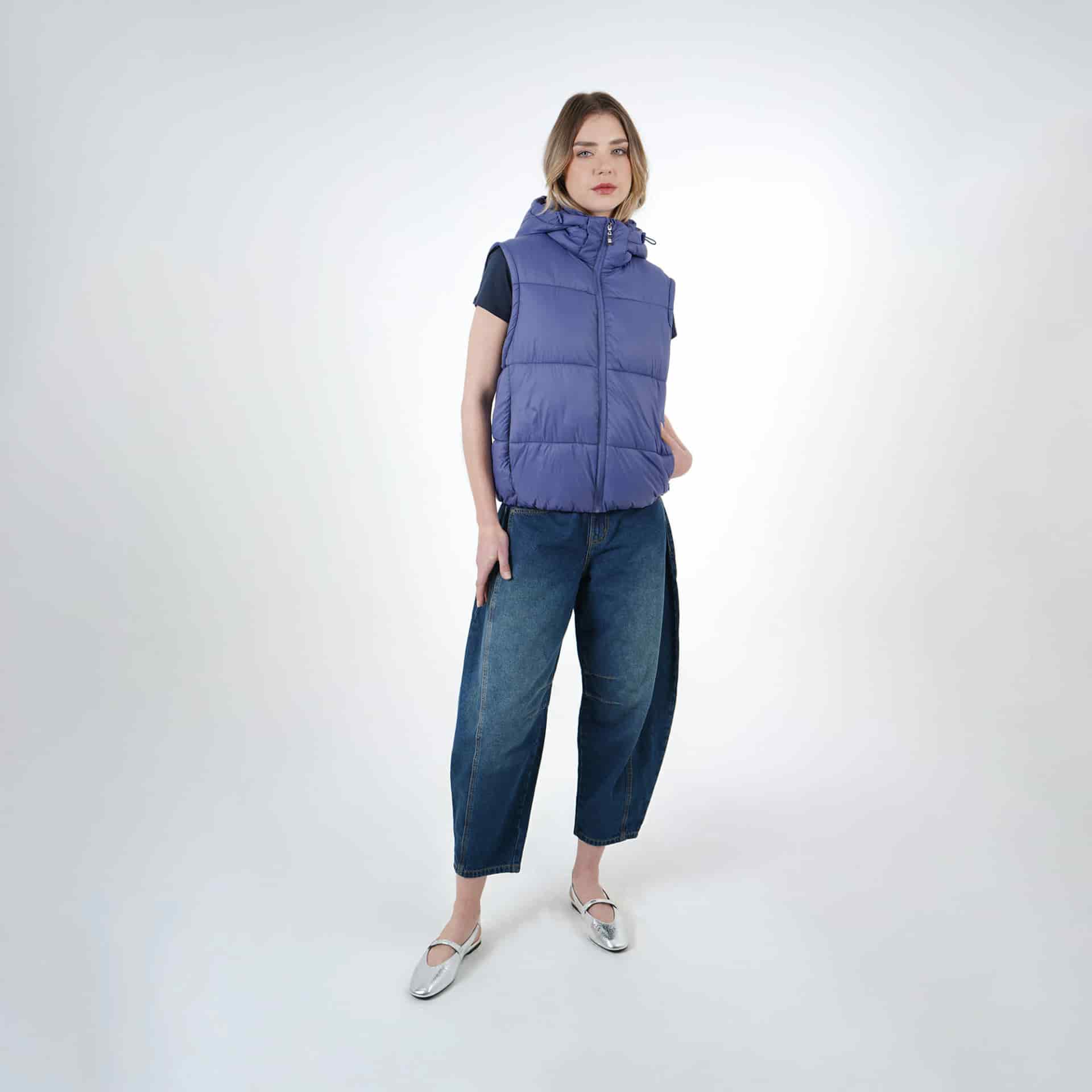 Chaqueta acolchada dos en uno mangas removibles con capucha - miniatura 2