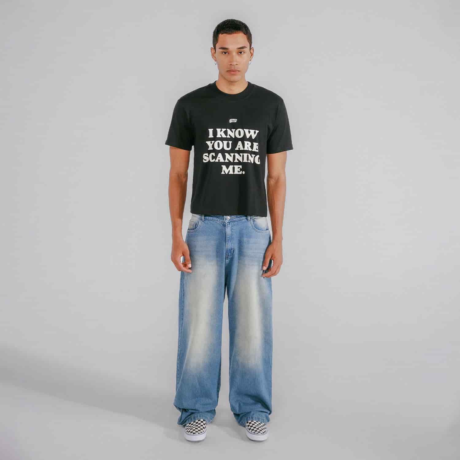 Scanning Cropped Tee - Black - miniatura 5