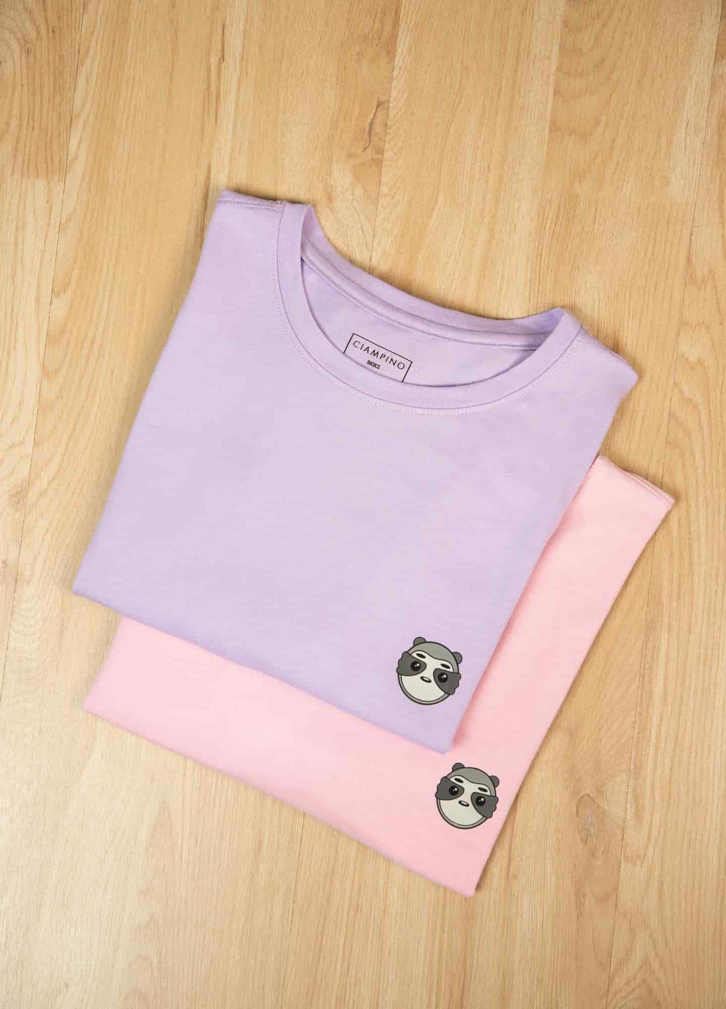 Basic Perezoso Camiseta Regular – Rosa - miniatura 4