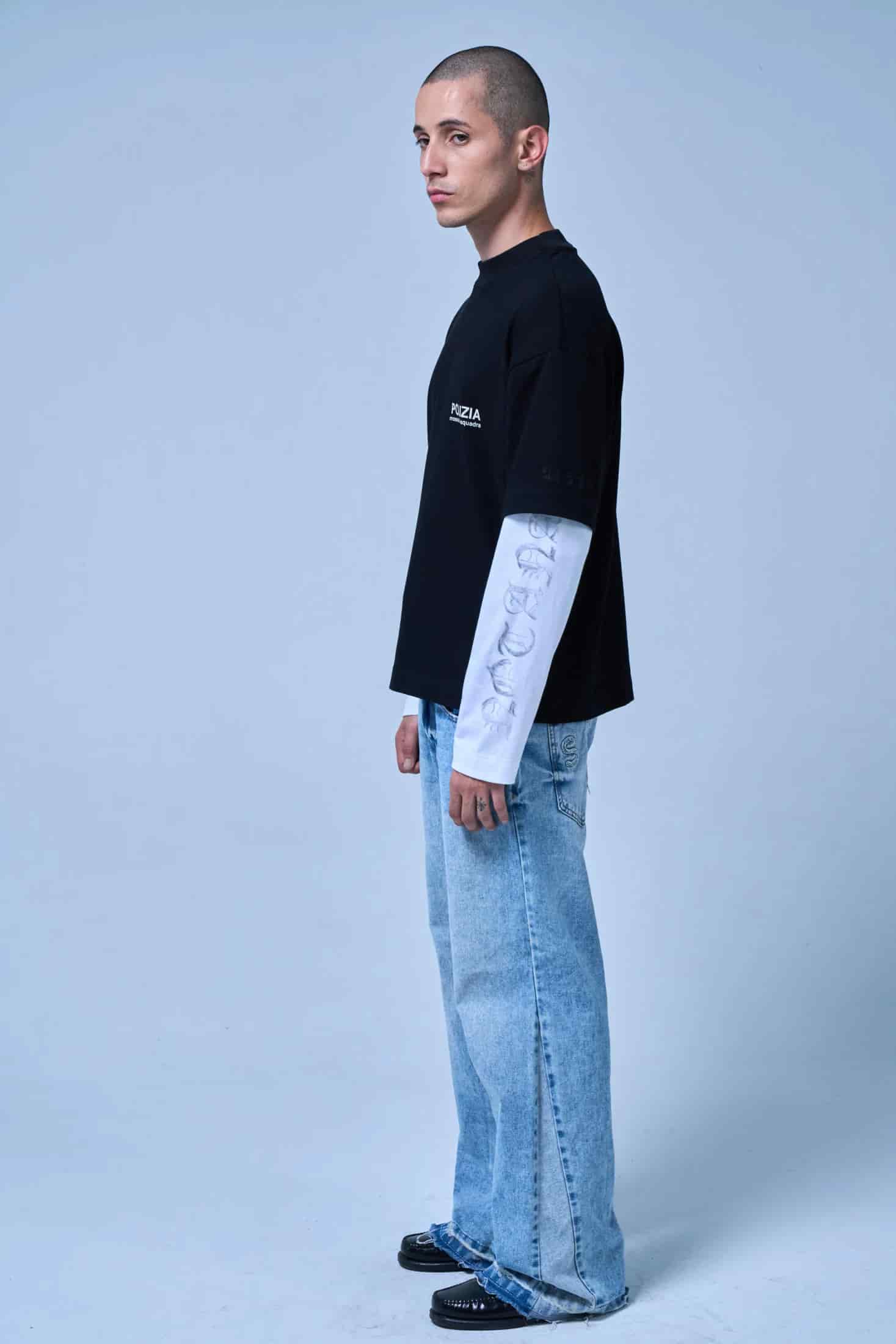 POLIZIA BLACK/WHITE DOUBLE SLEEVE - miniatura 12