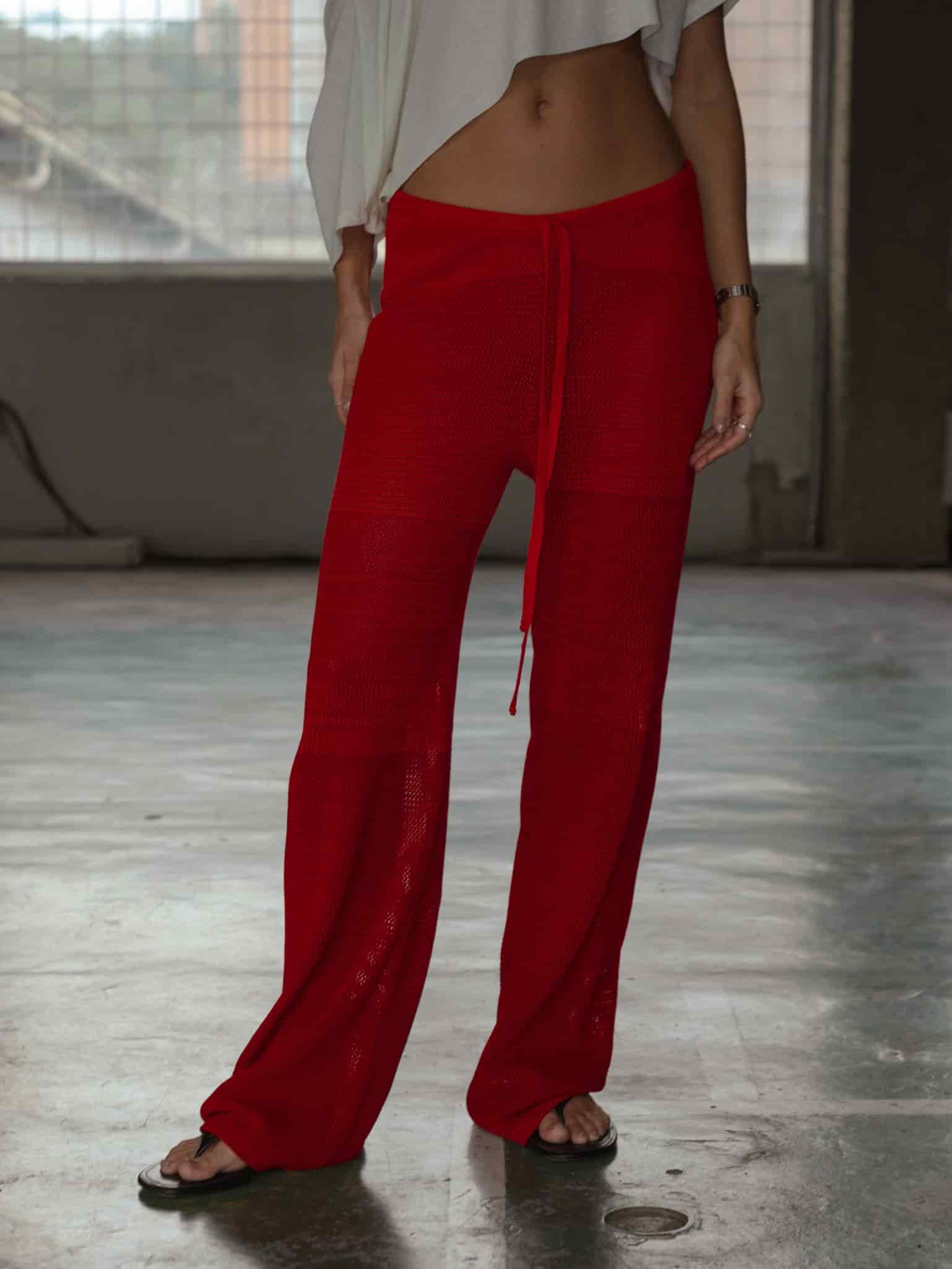 CLASSIC KNIT PANT - ROBUST RED - miniatura 10